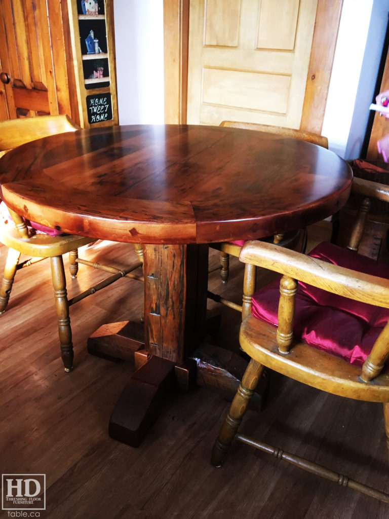 Cottage Round Table made from Ontario Barnwood by HD Threshing Floor Furniture / www.table.ca