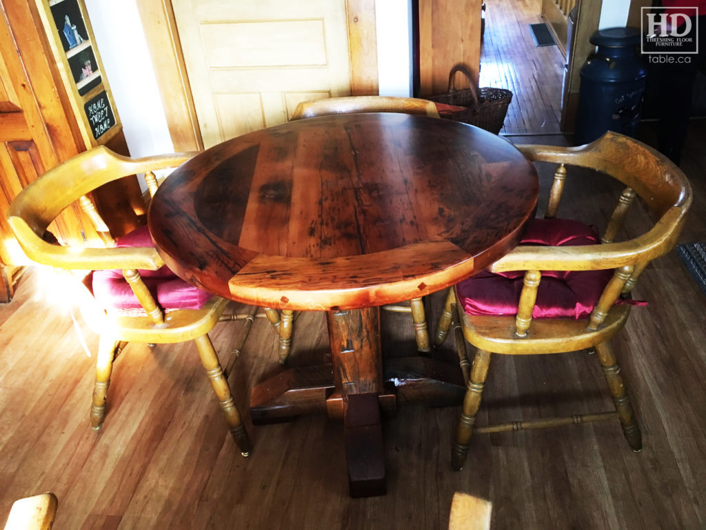 Cottage Round Table made from Ontario Barnwood by HD Threshing Floor Furniture / www.table.ca