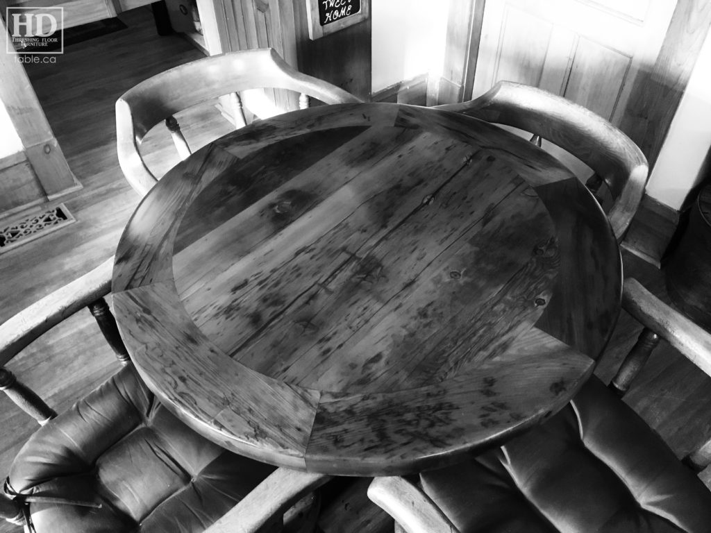 Cottage Round Table made from Ontario Barnwood by HD Threshing Floor Furniture / www.table.ca