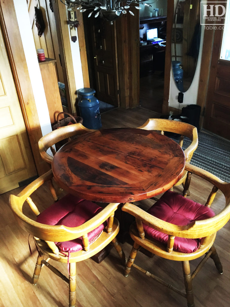 Cottage Round Table made from Ontario Barnwood by HD Threshing Floor Furniture / www.table.ca