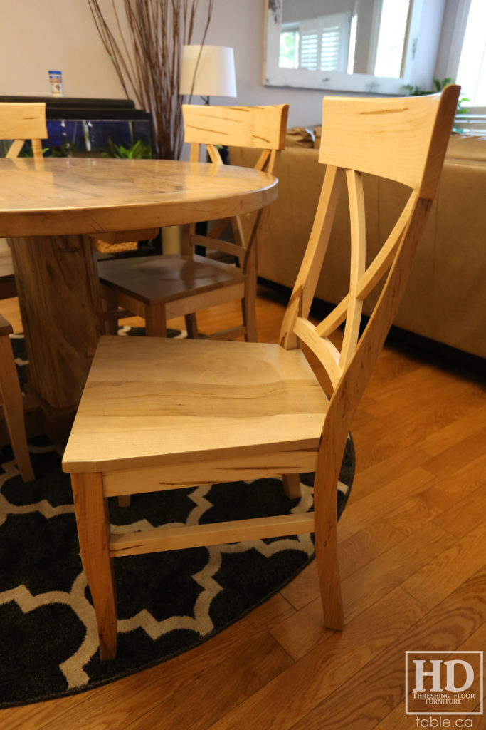 Grey Round Table made from Reclaimed Ontario Barnwood by HD Threshing Floor Furniture / www.table.ca