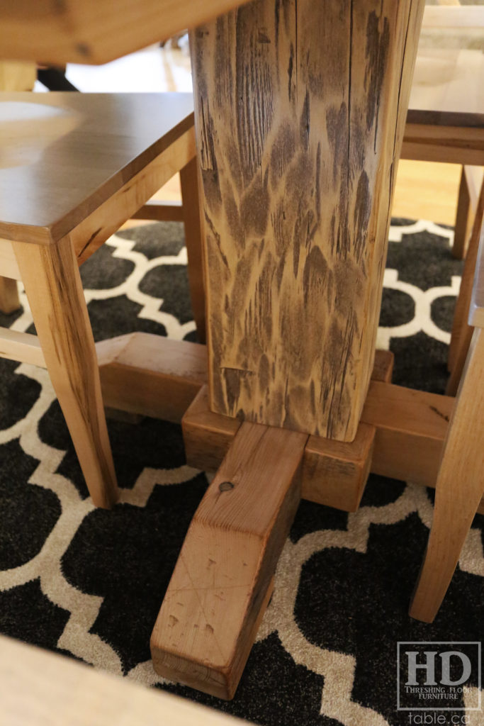 Grey Round Table made from Reclaimed Ontario Barnwood by HD Threshing Floor Furniture / www.table.ca