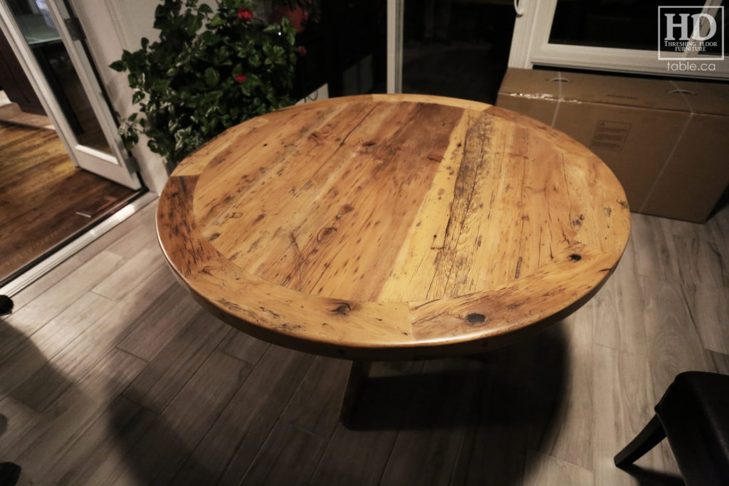 Modern Reclaimed Wood Round Table with X Base / www.table.ca