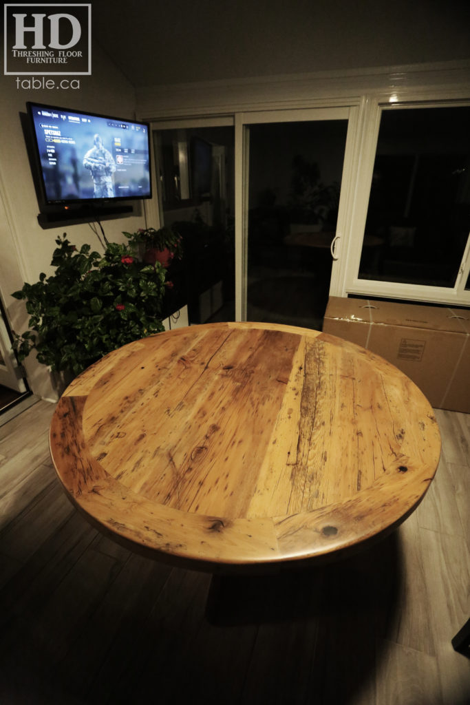 Modern Reclaimed Wood Round Table with X Base / www.table.ca