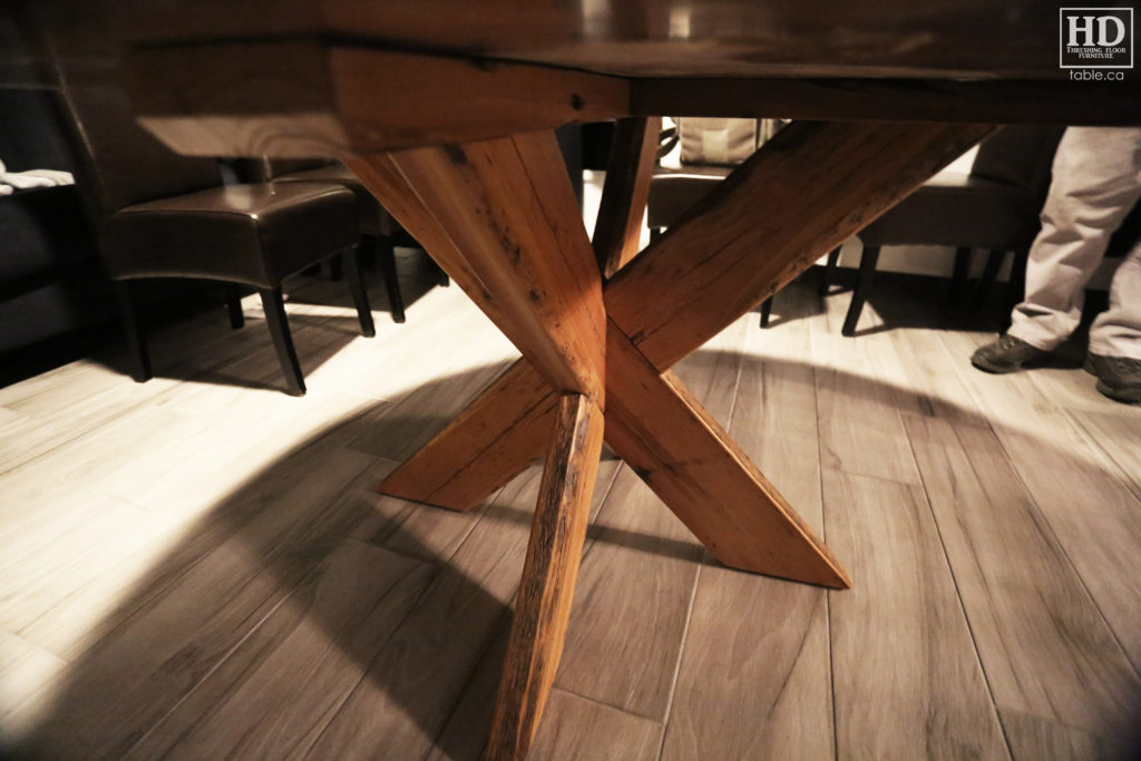 Modern Reclaimed Wood Round Table with X Base / www.table.ca