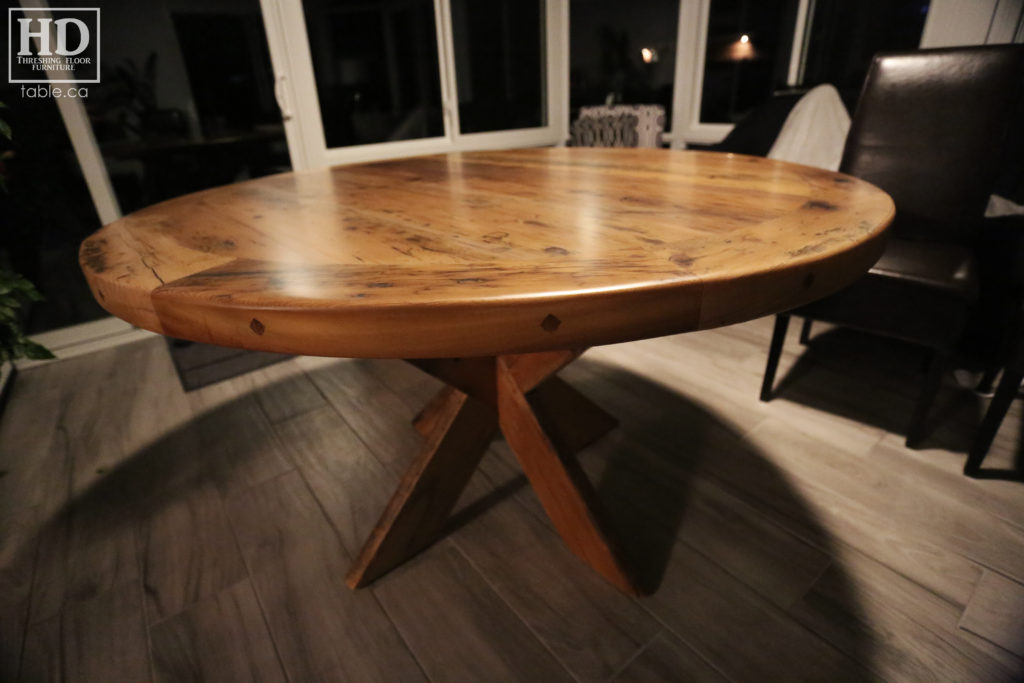 Modern Reclaimed Wood Round Table with X Base / www.table.ca