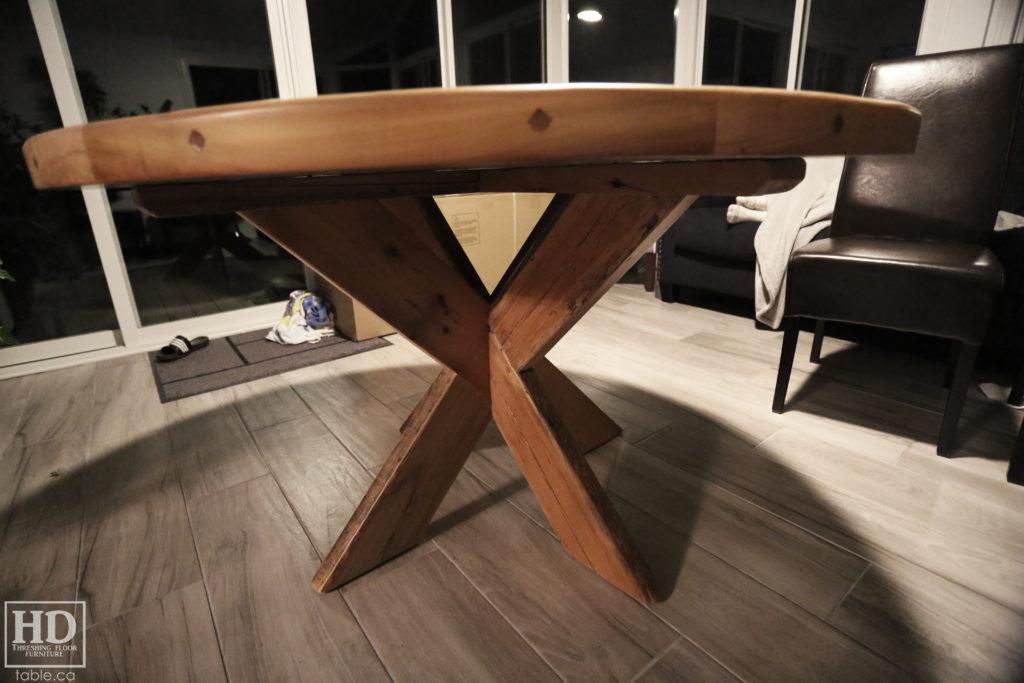 Modern Reclaimed Wood Round Table with X Base / www.table.ca