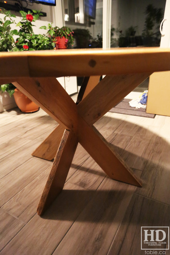 Modern Reclaimed Wood Round Table with X Base / www.table.ca