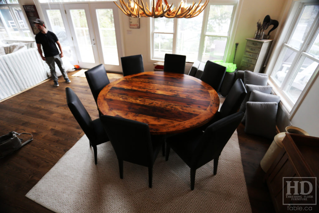 Reclaimed Wood Round Table made by HD Threshing Floor Furniture / www.table.ca