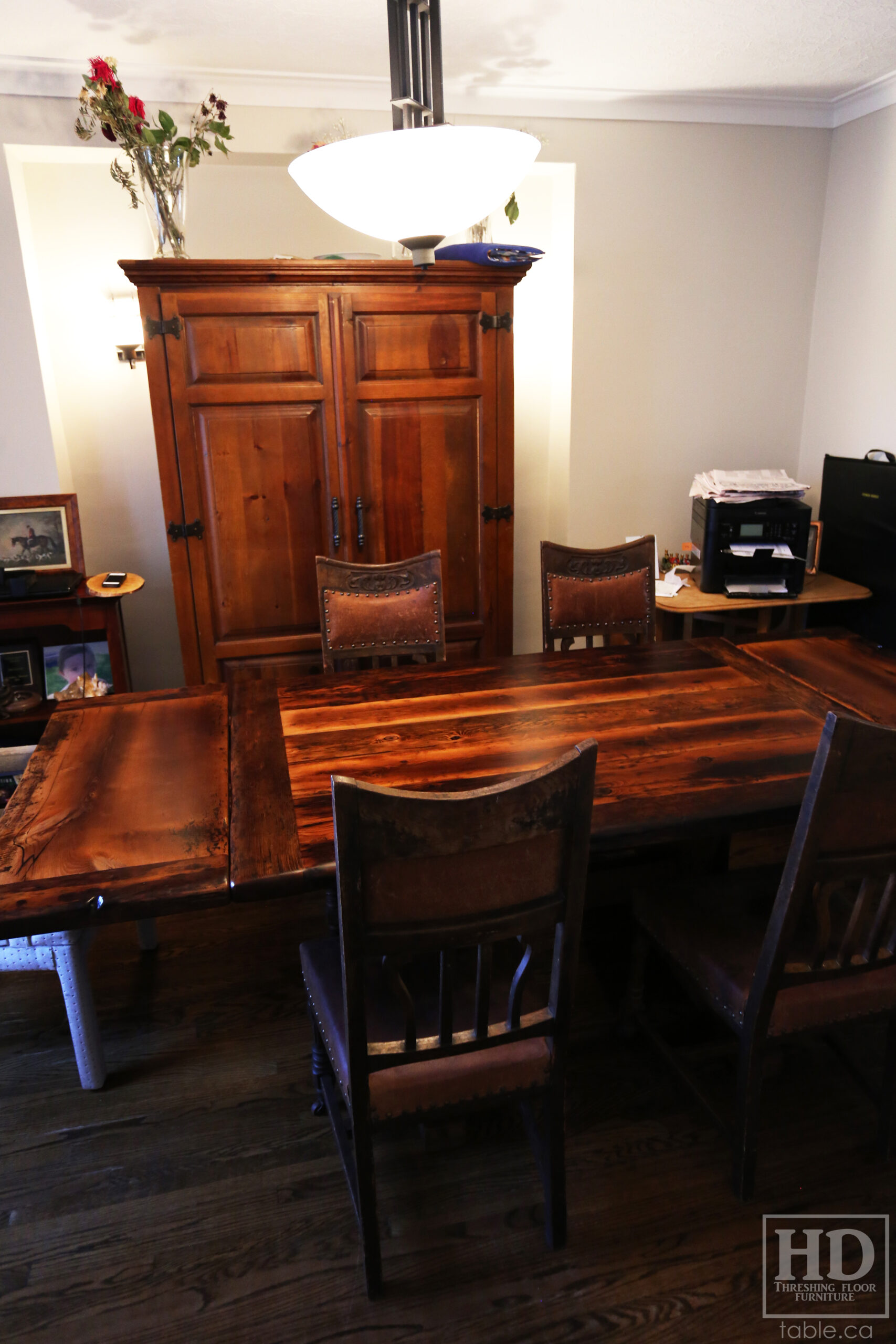 Reclaimed Wood Table with Epoxy + Polyurethane Finish by HD Threshing Floor Furniture / www.table.ca