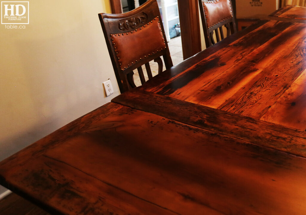 Reclaimed Wood Table with Epoxy + Polyurethane Finish by HD Threshing Floor Furniture / www.table.ca