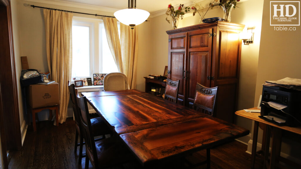 Reclaimed Wood Table with Epoxy + Polyurethane Finish by HD Threshing Floor Furniture / www.table.ca