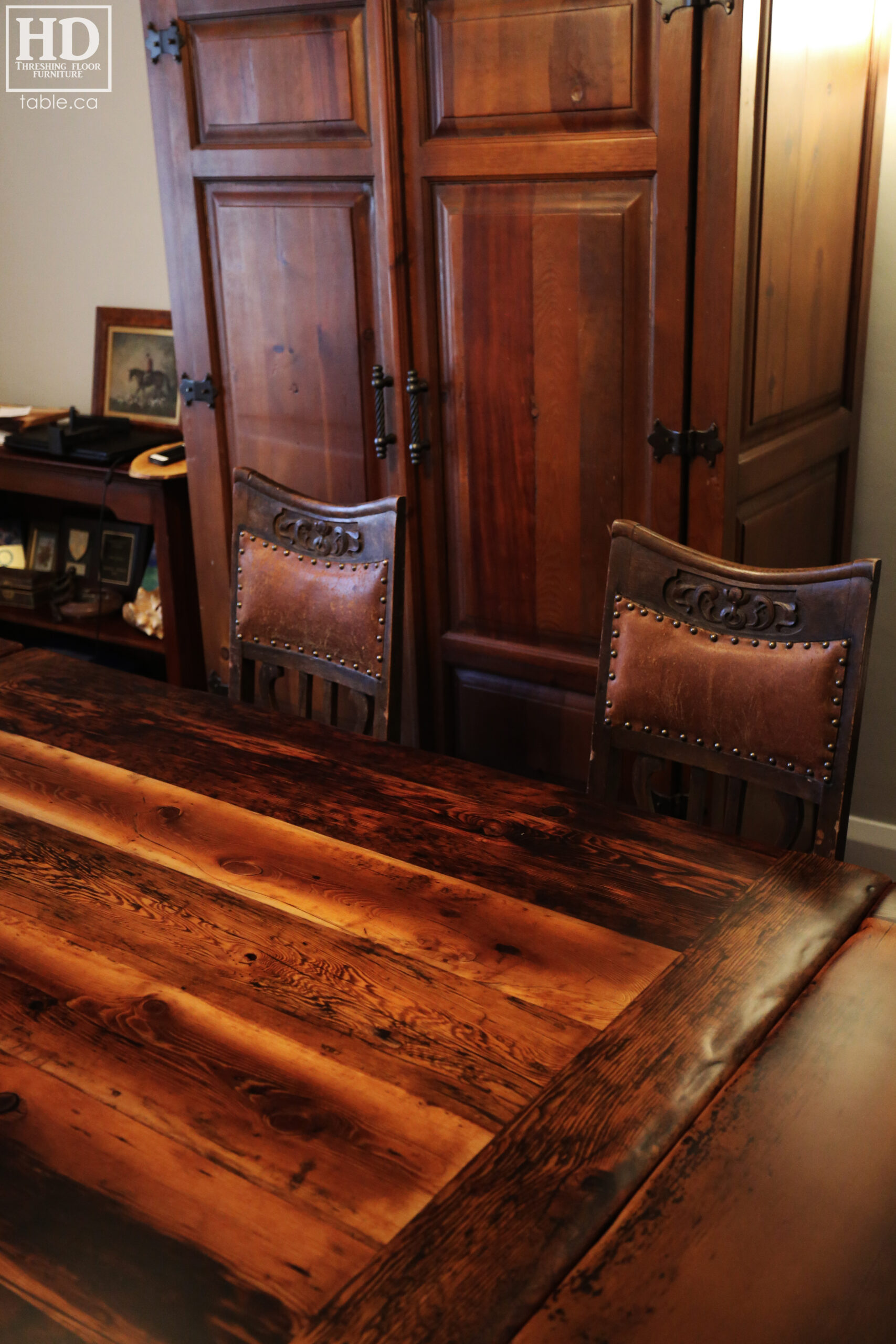 Reclaimed Wood Table with Epoxy + Polyurethane Finish by HD Threshing Floor Furniture / www.table.ca