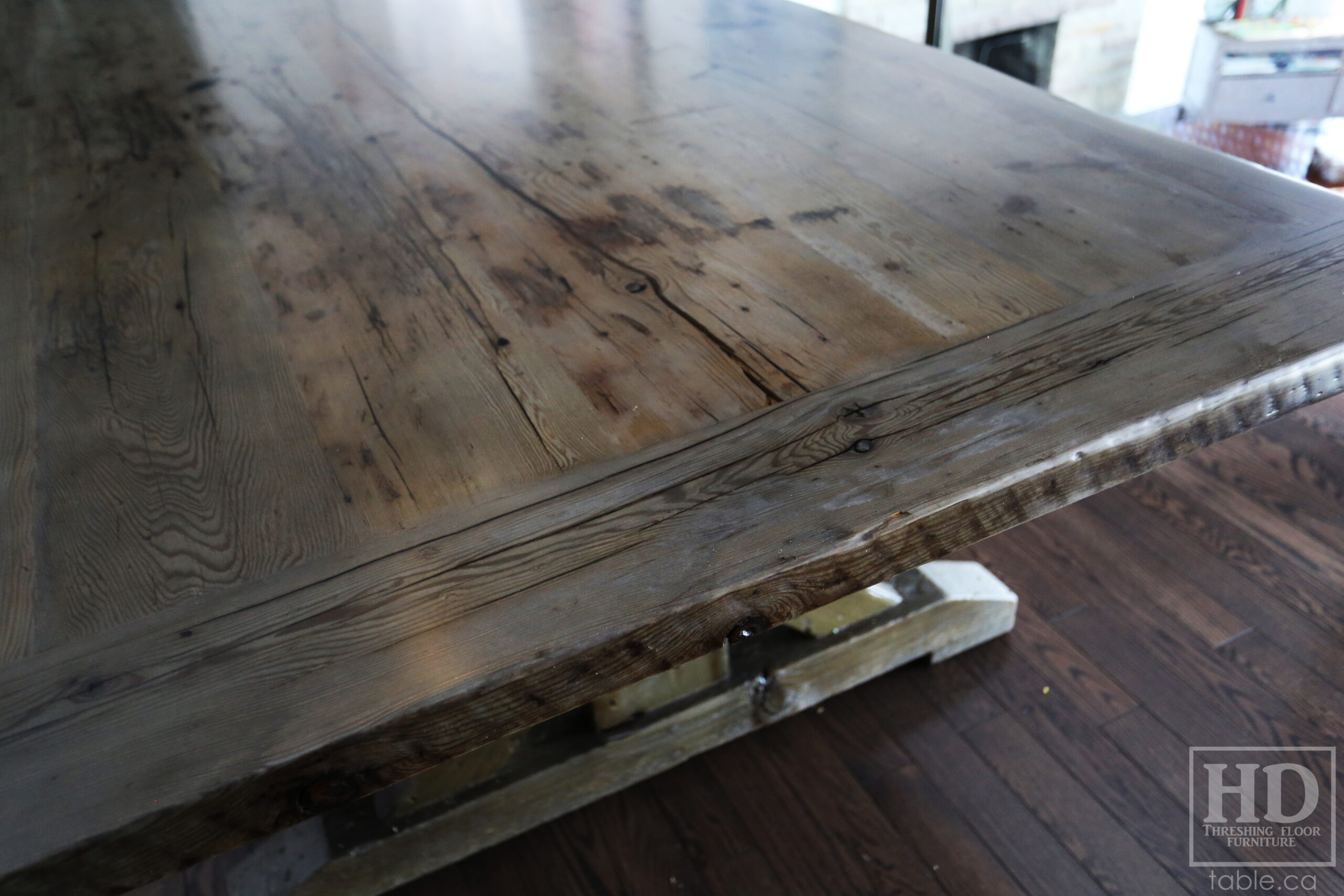 Custom Reclaimed Wood Table with Black Stain Treatment by HD Threshing Floor Furniture / www.table.ca