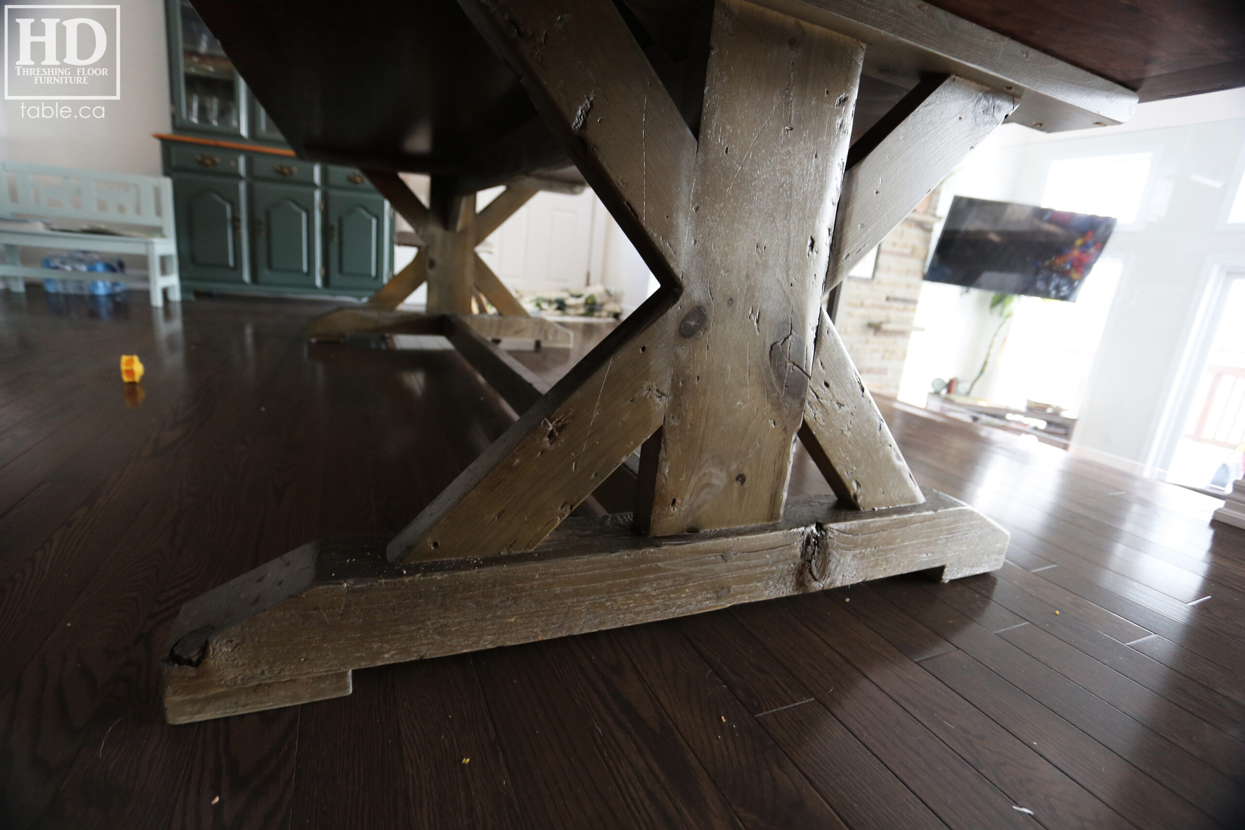 Custom Reclaimed Wood Table with Black Stain Treatment by HD Threshing Floor Furniture / www.table.ca