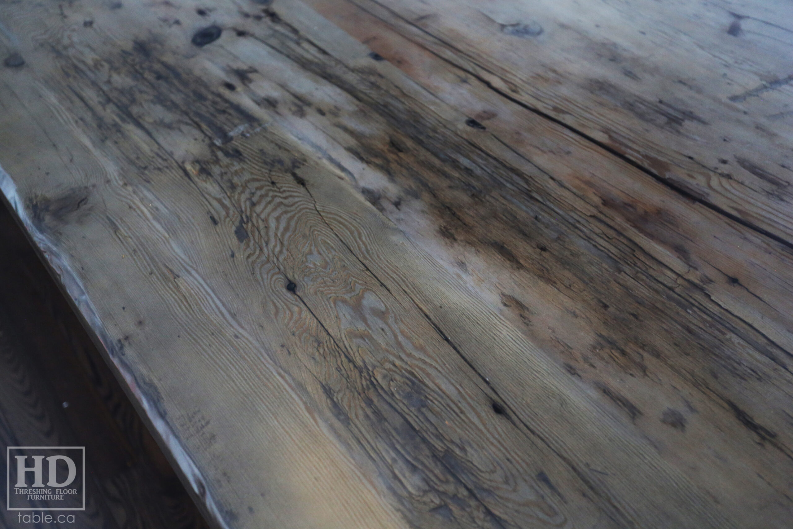 Custom Reclaimed Wood Table with Black Stain Treatment by HD Threshing Floor Furniture / www.table.ca