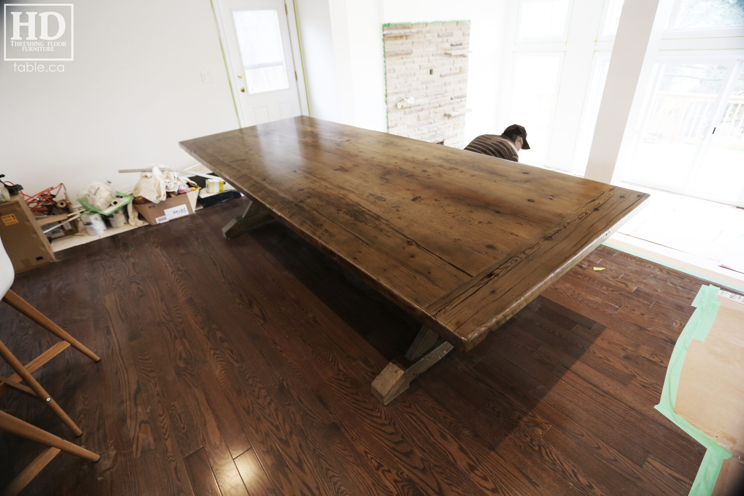 Custom Reclaimed Wood Table with Black Stain Treatment by HD Threshing Floor Furniture / www.table.ca