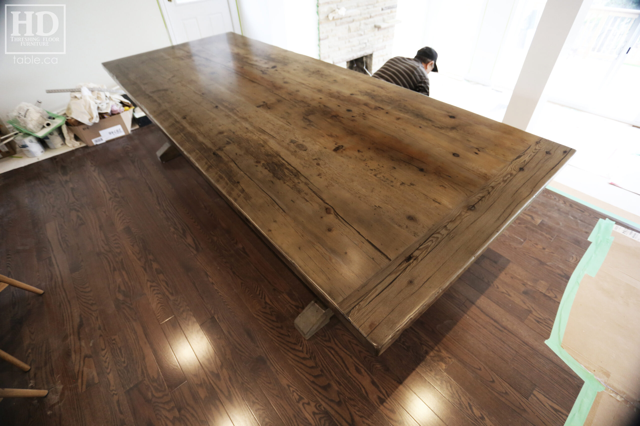 Custom Reclaimed Wood Table with Black Stain Treatment by HD Threshing Floor Furniture / www.table.ca