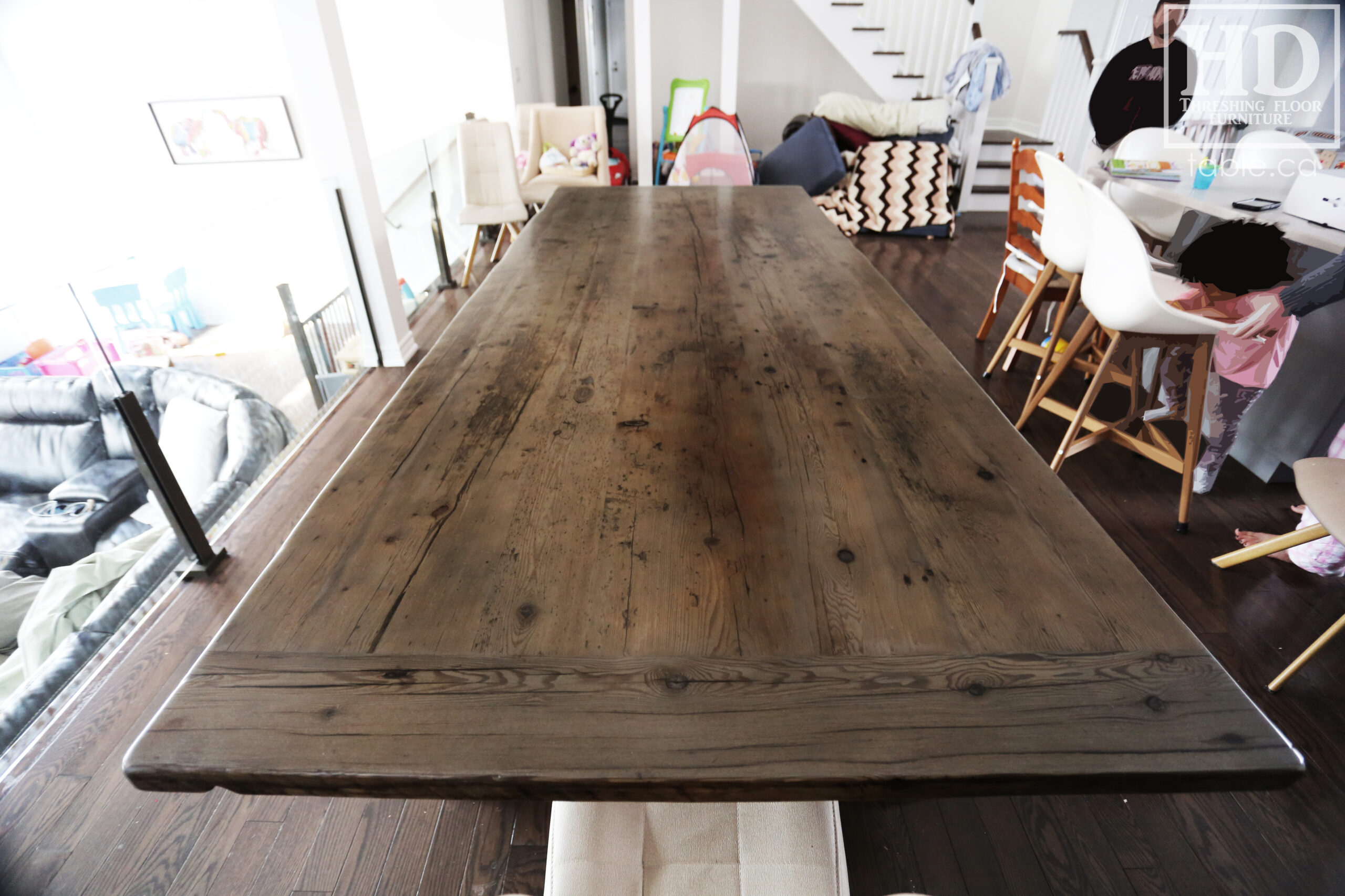 Custom Reclaimed Wood Table with Black Stain Treatment by HD Threshing Floor Furniture / www.table.ca