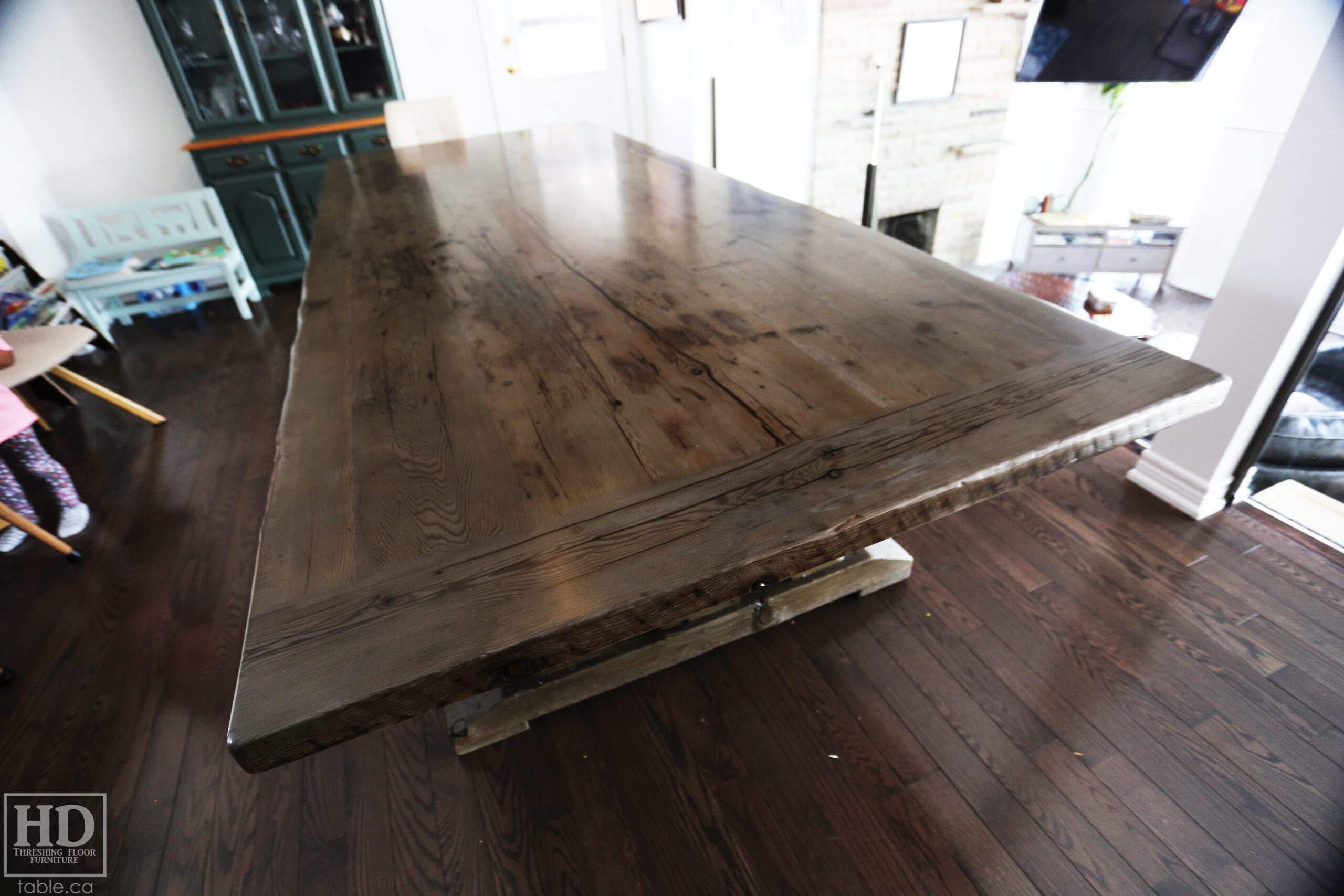 Custom Reclaimed Wood Table with Black Stain Treatment by HD Threshing Floor Furniture / www.table.ca