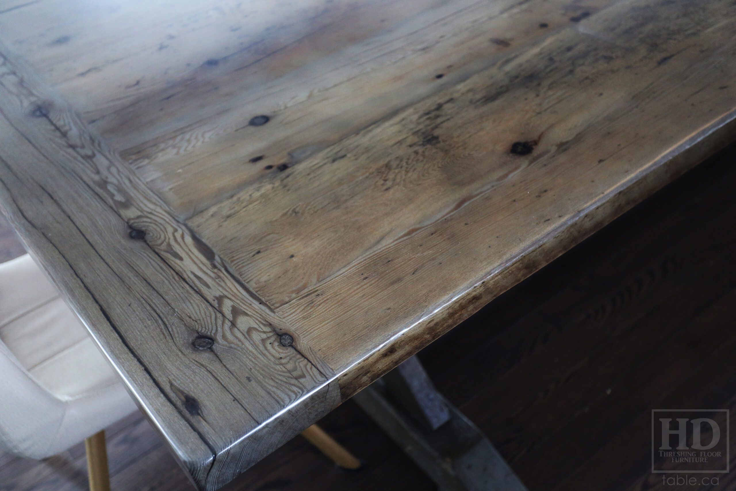 Custom Reclaimed Wood Table with Black Stain Treatment by HD Threshing Floor Furniture / www.table.ca