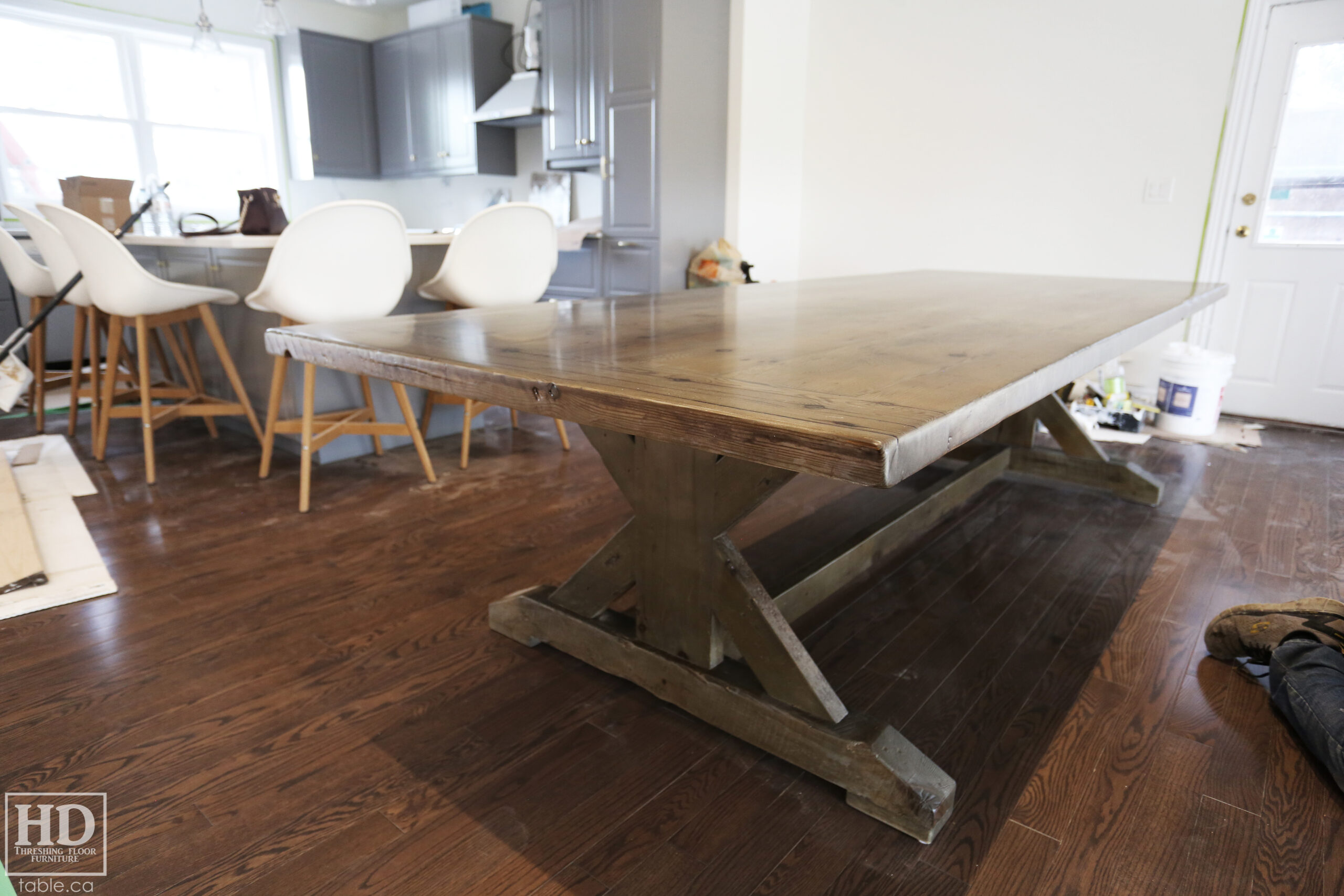 Custom Reclaimed Wood Table with Black Stain Treatment by HD Threshing Floor Furniture / www.table.ca