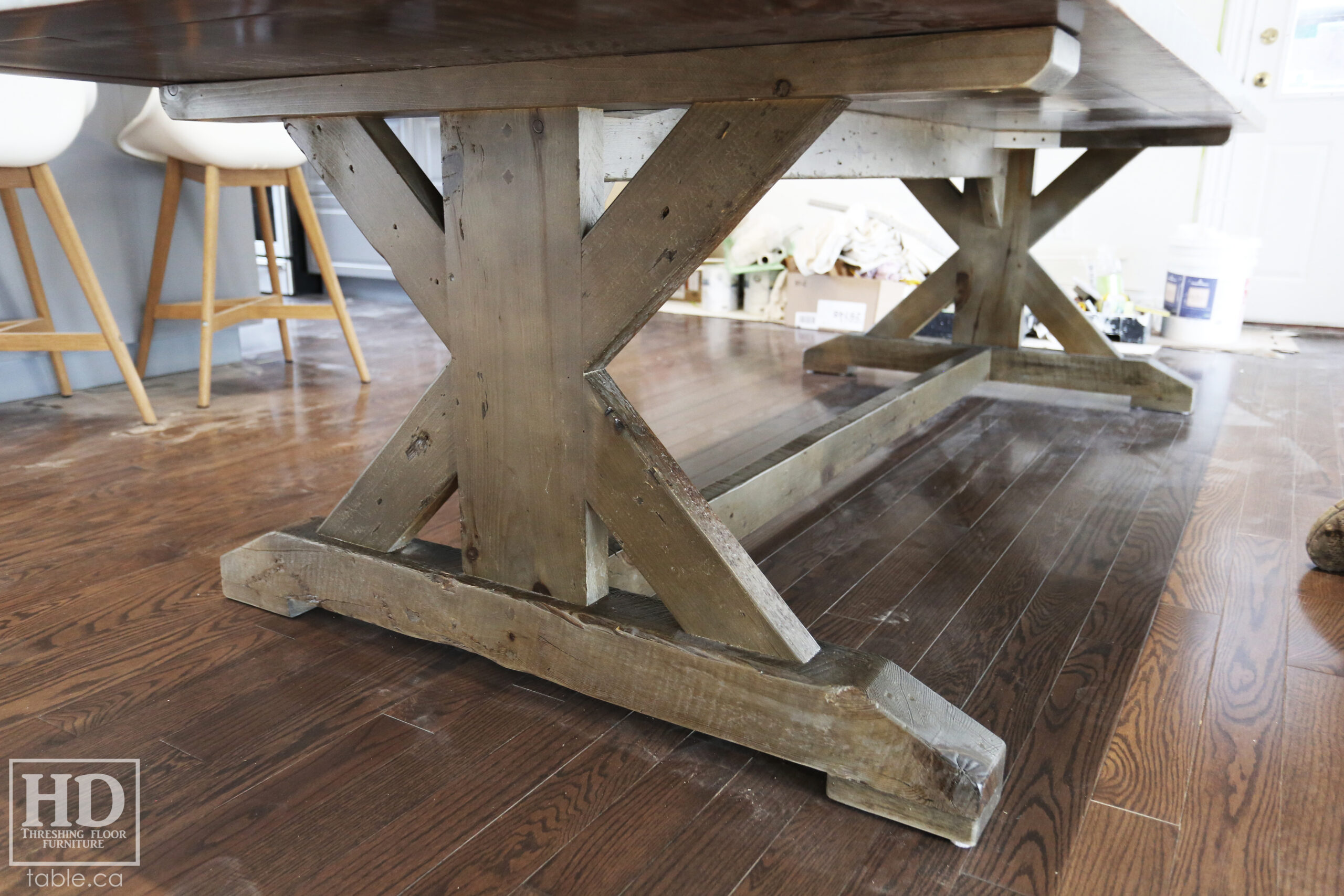 Custom Reclaimed Wood Table with Black Stain Treatment by HD Threshing Floor Furniture / www.table.ca