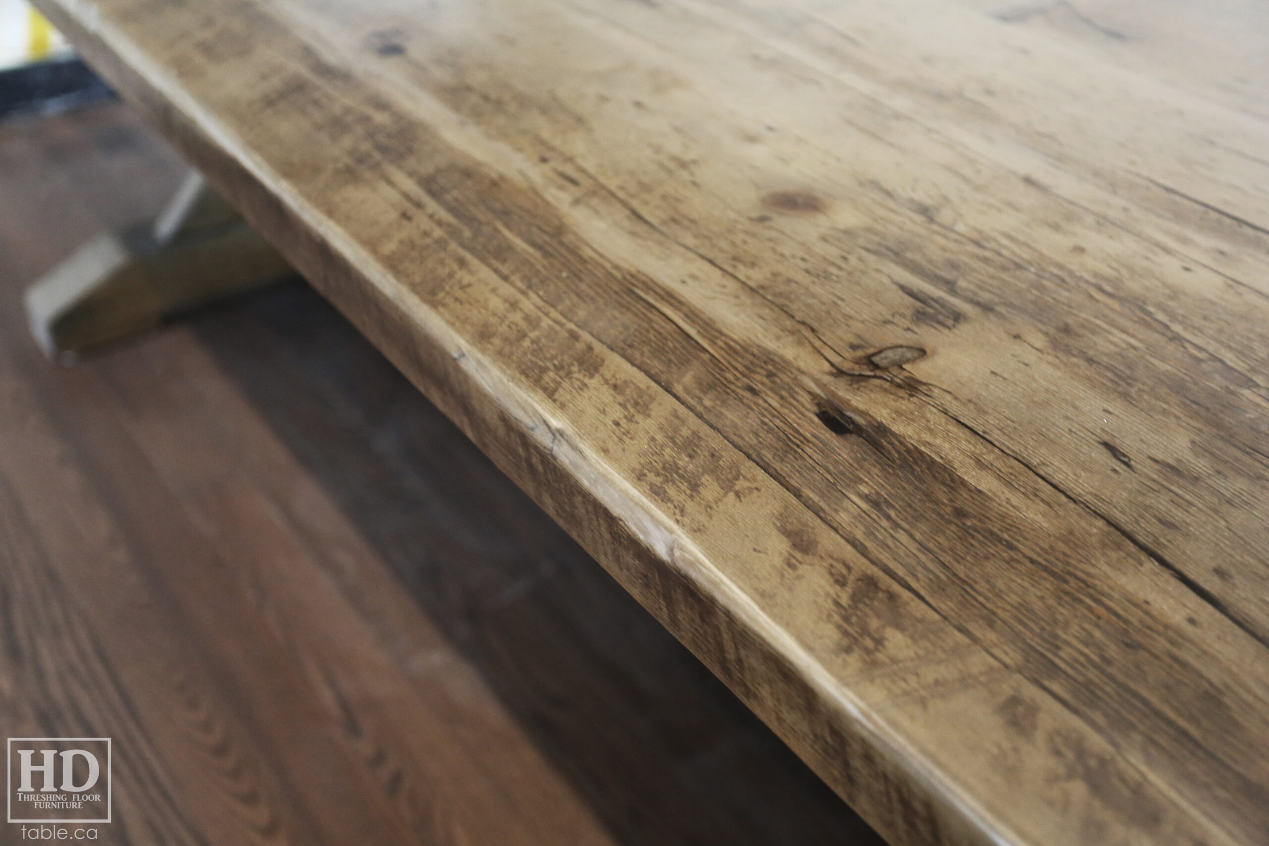 Custom Reclaimed Wood Table with Black Stain Treatment by HD Threshing Floor Furniture / www.table.ca