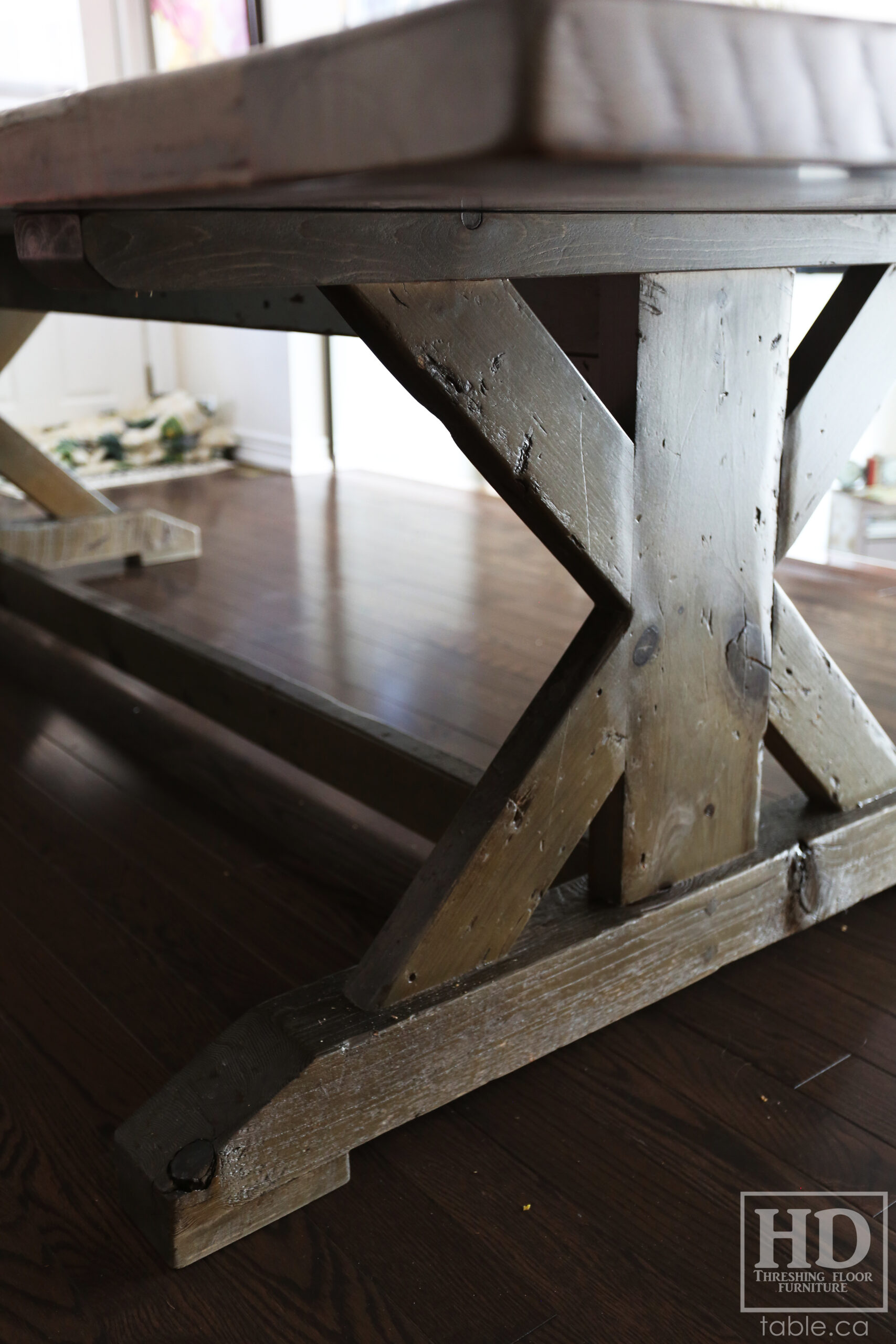 Custom Reclaimed Wood Table with Black Stain Treatment by HD Threshing Floor Furniture / www.table.ca