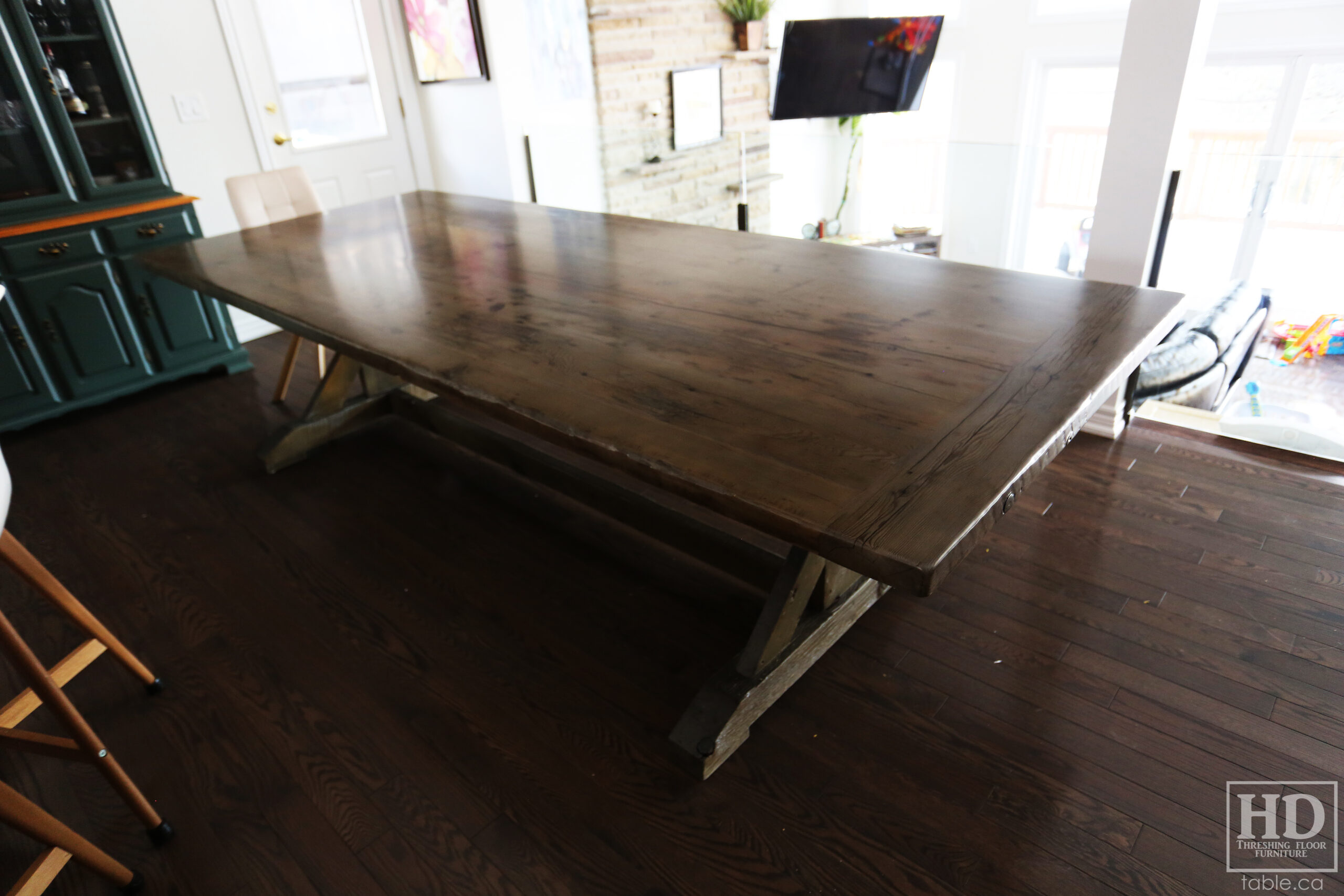 Custom Reclaimed Wood Table with Black Stain Treatment by HD Threshing Floor Furniture / www.table.ca