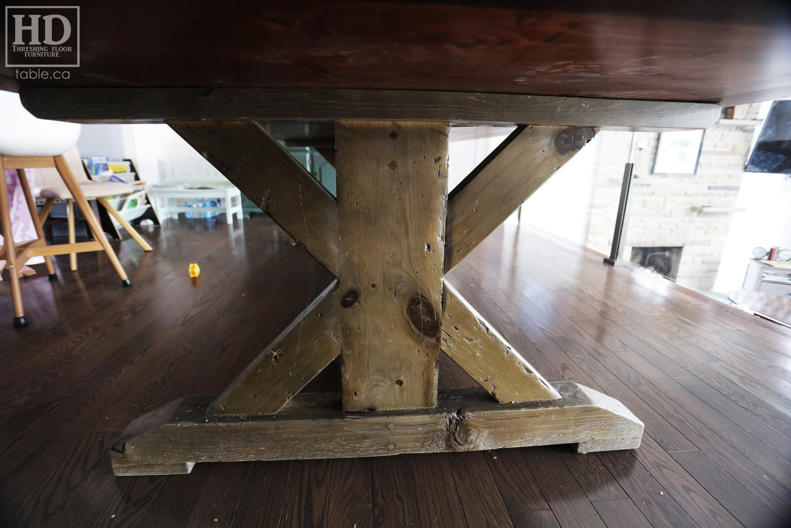 Custom Reclaimed Wood Table with Black Stain Treatment by HD Threshing Floor Furniture / www.table.ca