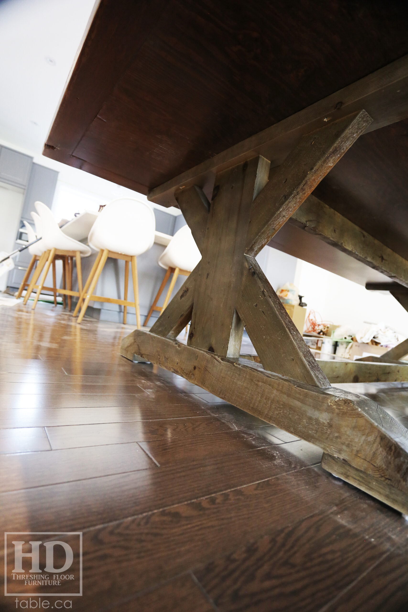 Custom Reclaimed Wood Table with Black Stain Treatment by HD Threshing Floor Furniture / www.table.ca