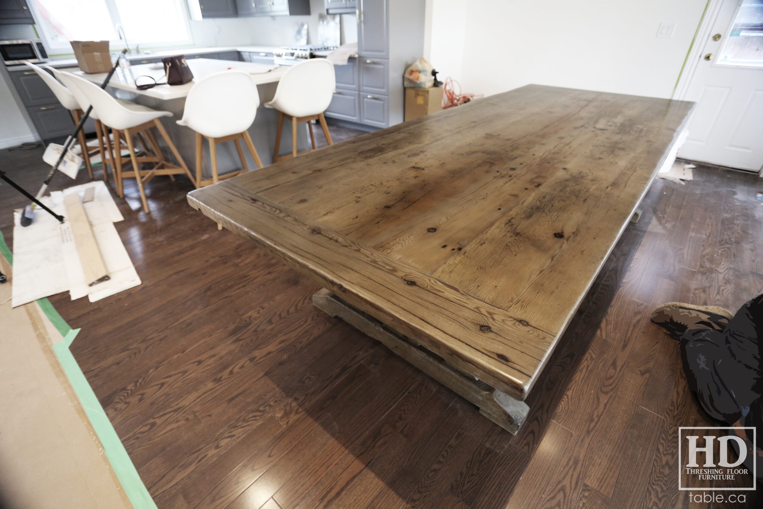 Custom Reclaimed Wood Table with Black Stain Treatment by HD Threshing Floor Furniture / www.table.ca