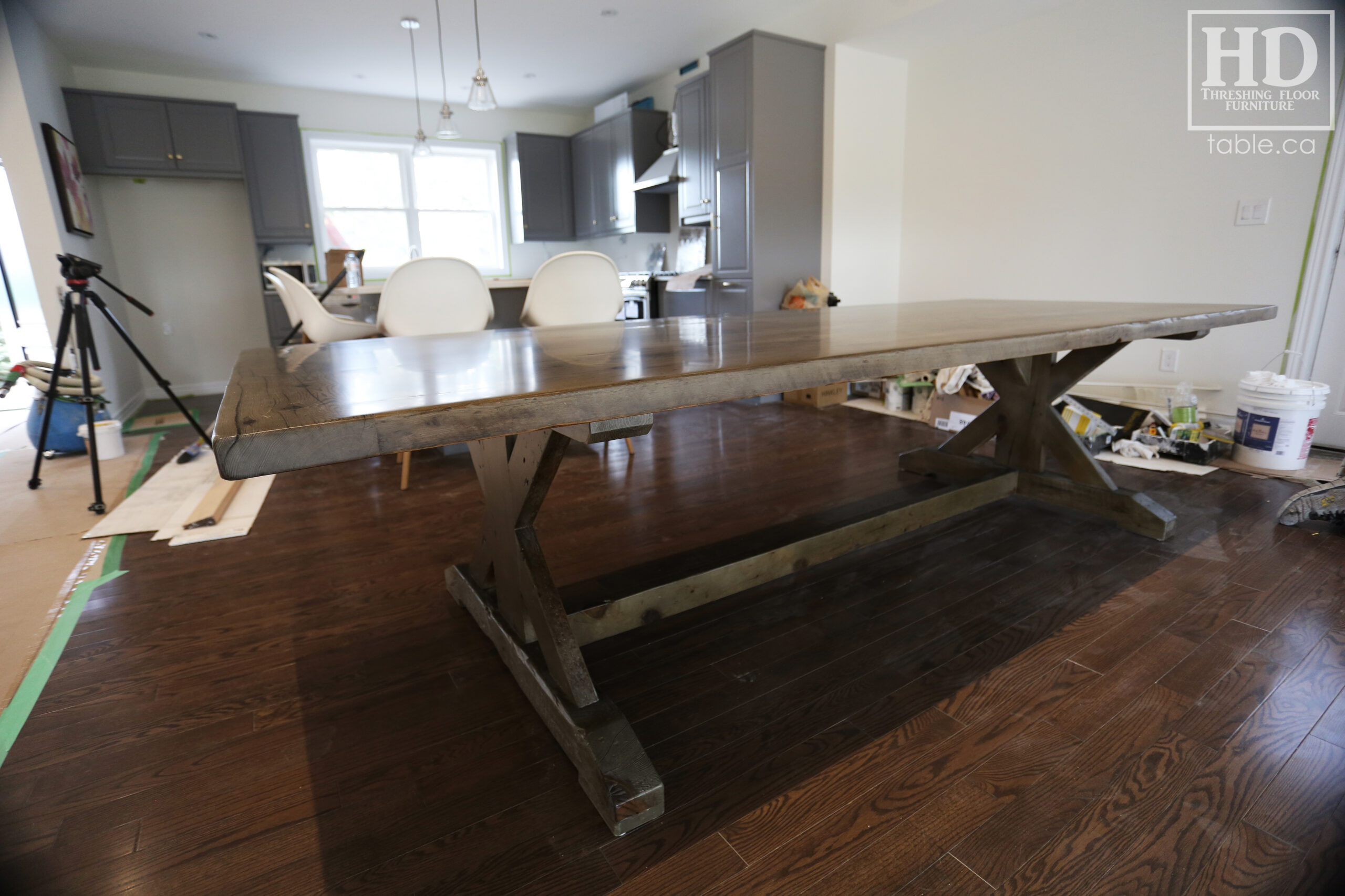 Custom Reclaimed Wood Table with Black Stain Treatment by HD Threshing Floor Furniture / www.table.ca