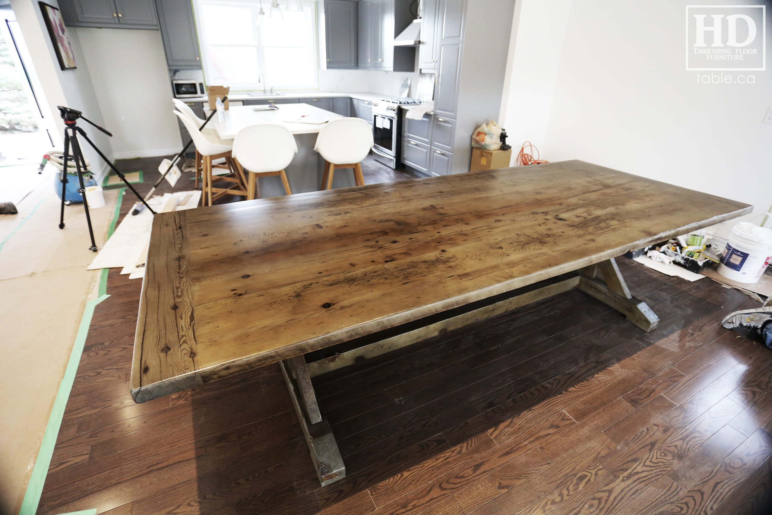 Custom Reclaimed Wood Table with Black Stain Treatment by HD Threshing Floor Furniture / www.table.ca