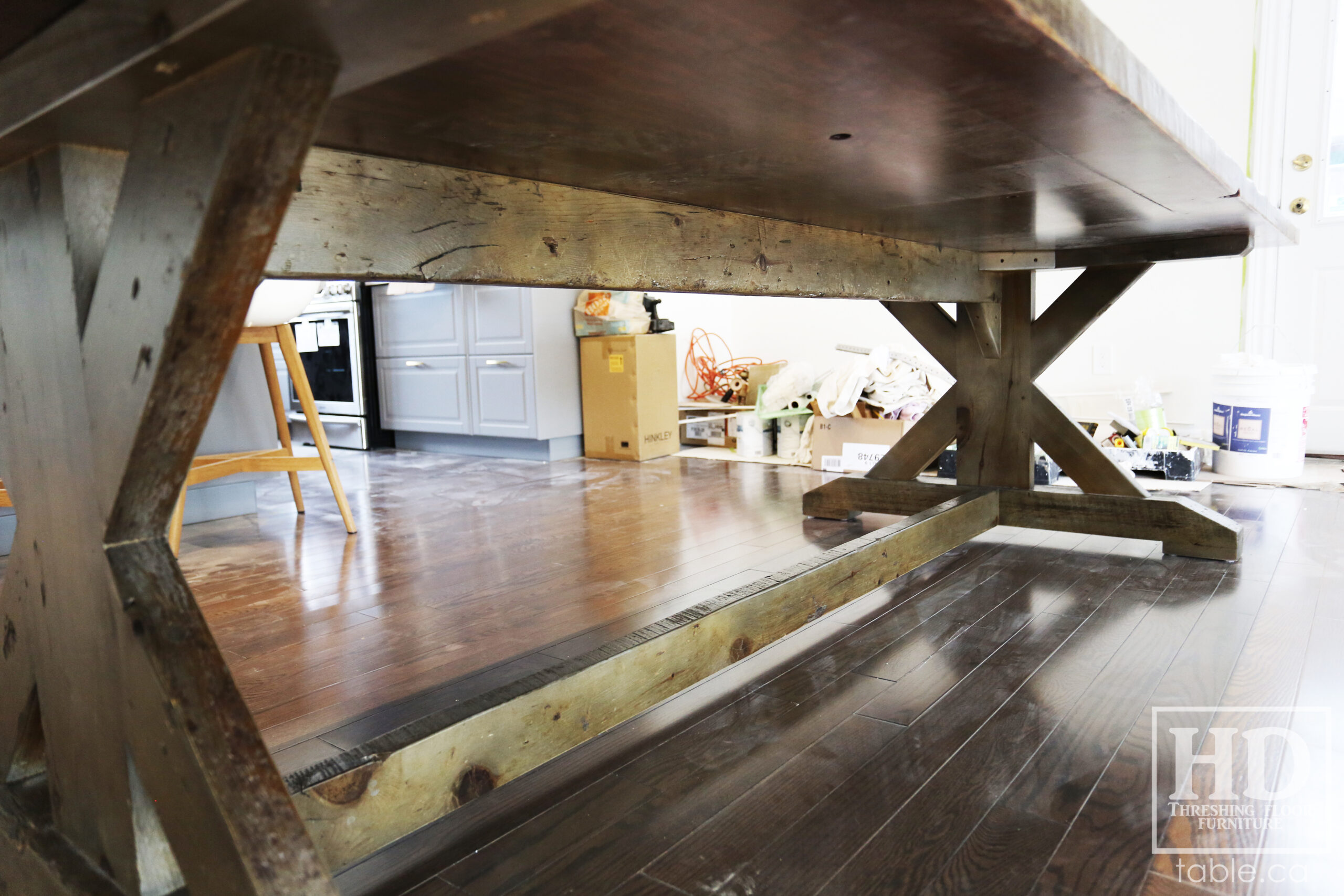 Custom Reclaimed Wood Table with Black Stain Treatment by HD Threshing Floor Furniture / www.table.ca