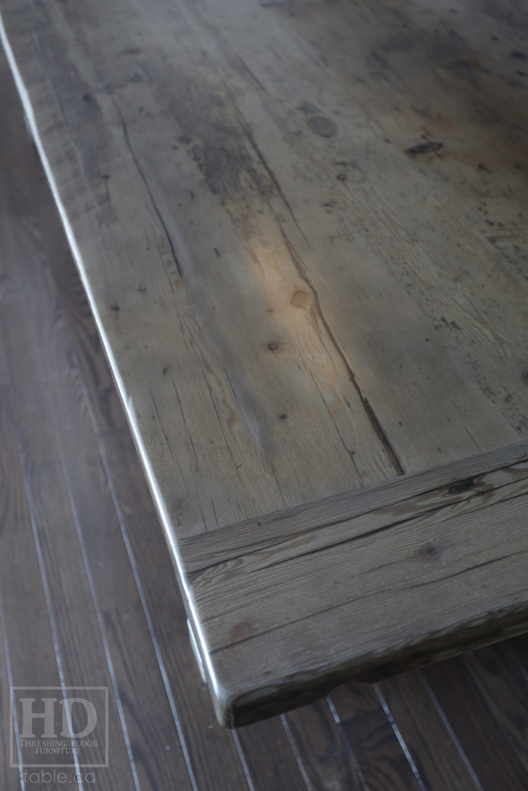 Custom Reclaimed Wood Table with Black Stain Treatment by HD Threshing Floor Furniture / www.table.ca