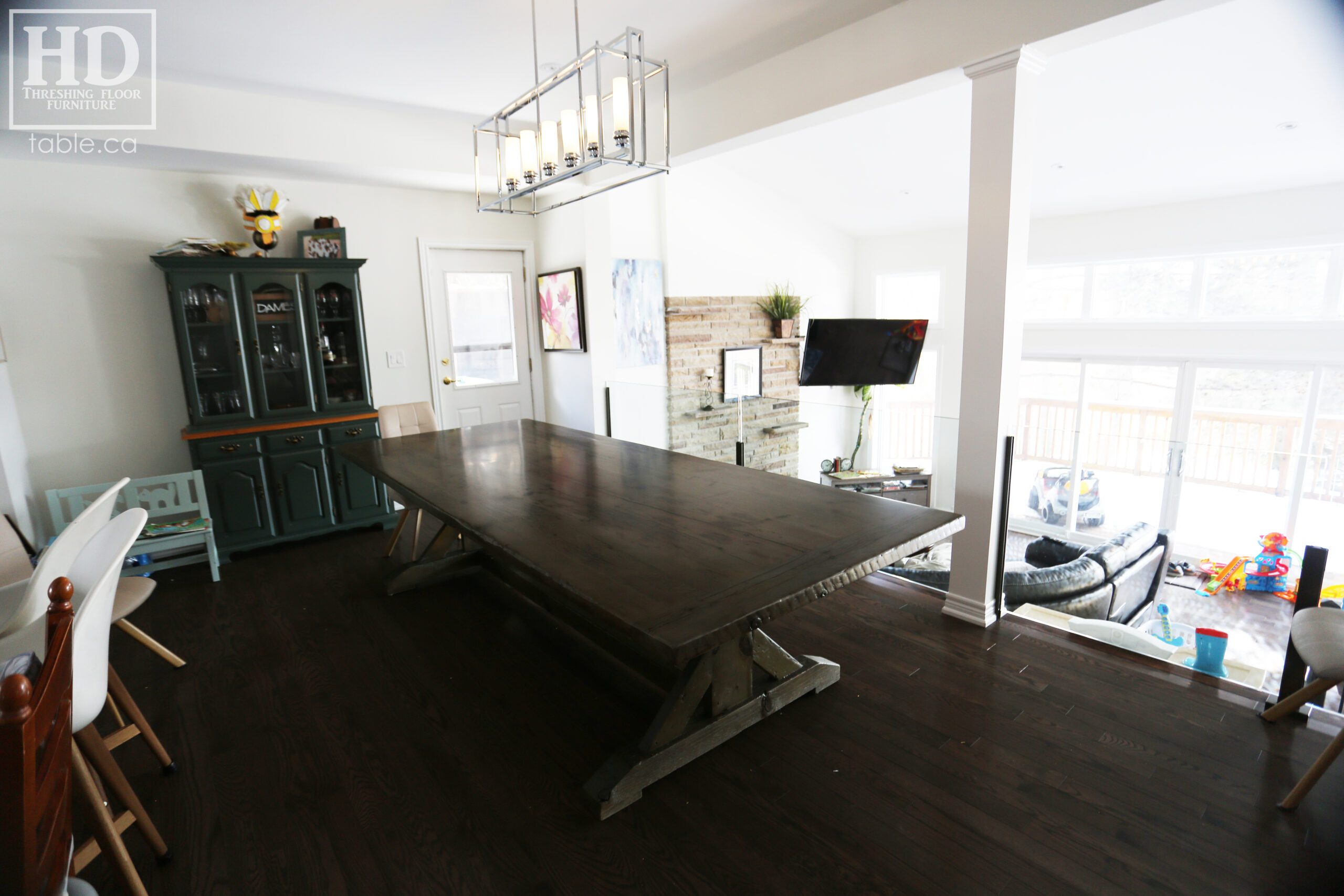 Custom Reclaimed Wood Table with Black Stain Treatment by HD Threshing Floor Furniture / www.table.ca