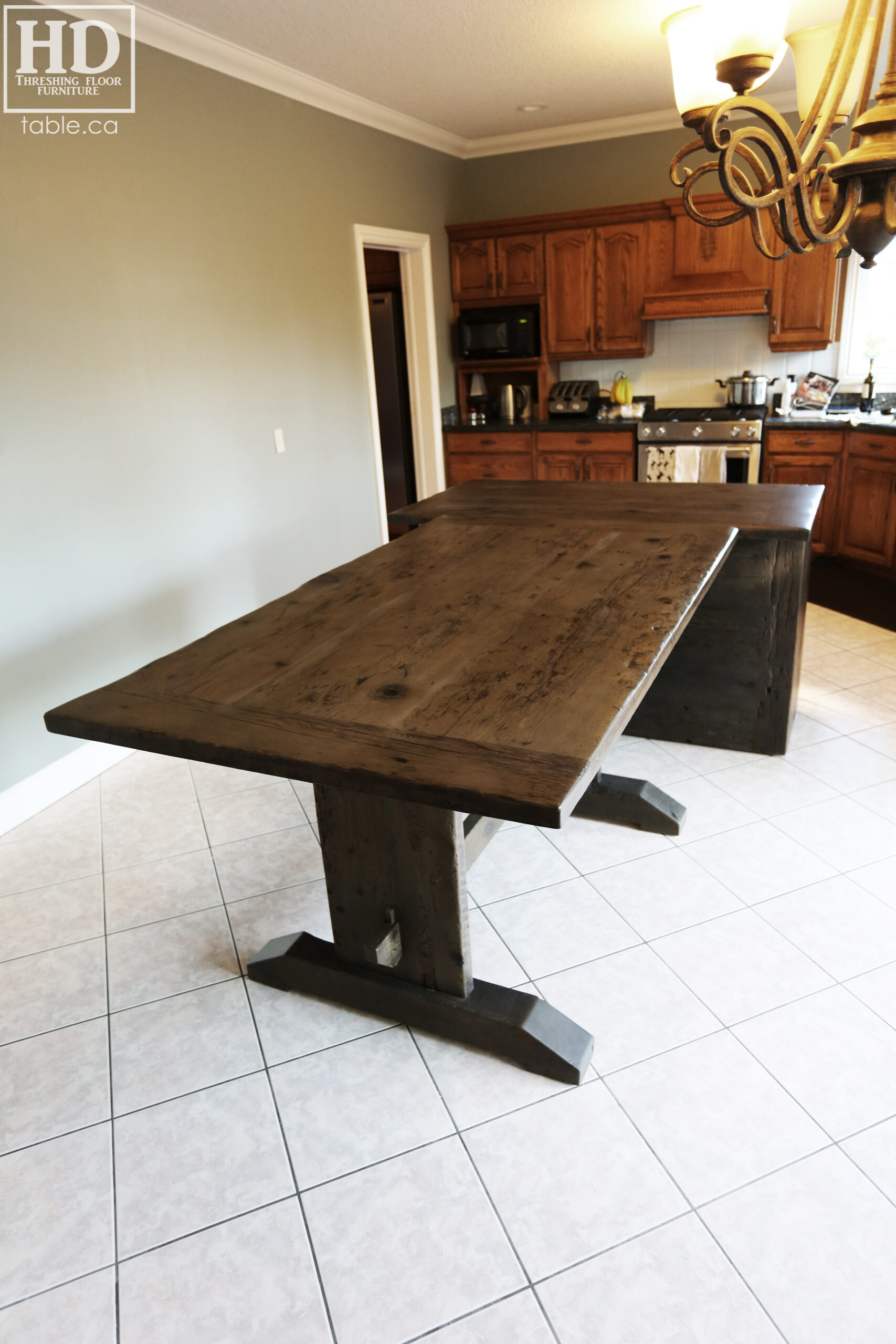 Reclaimed Wood Table with Black Stain Treatment Option by HD Threshing Floor Furniture / Cambridge, Ontario / www.table.ca
