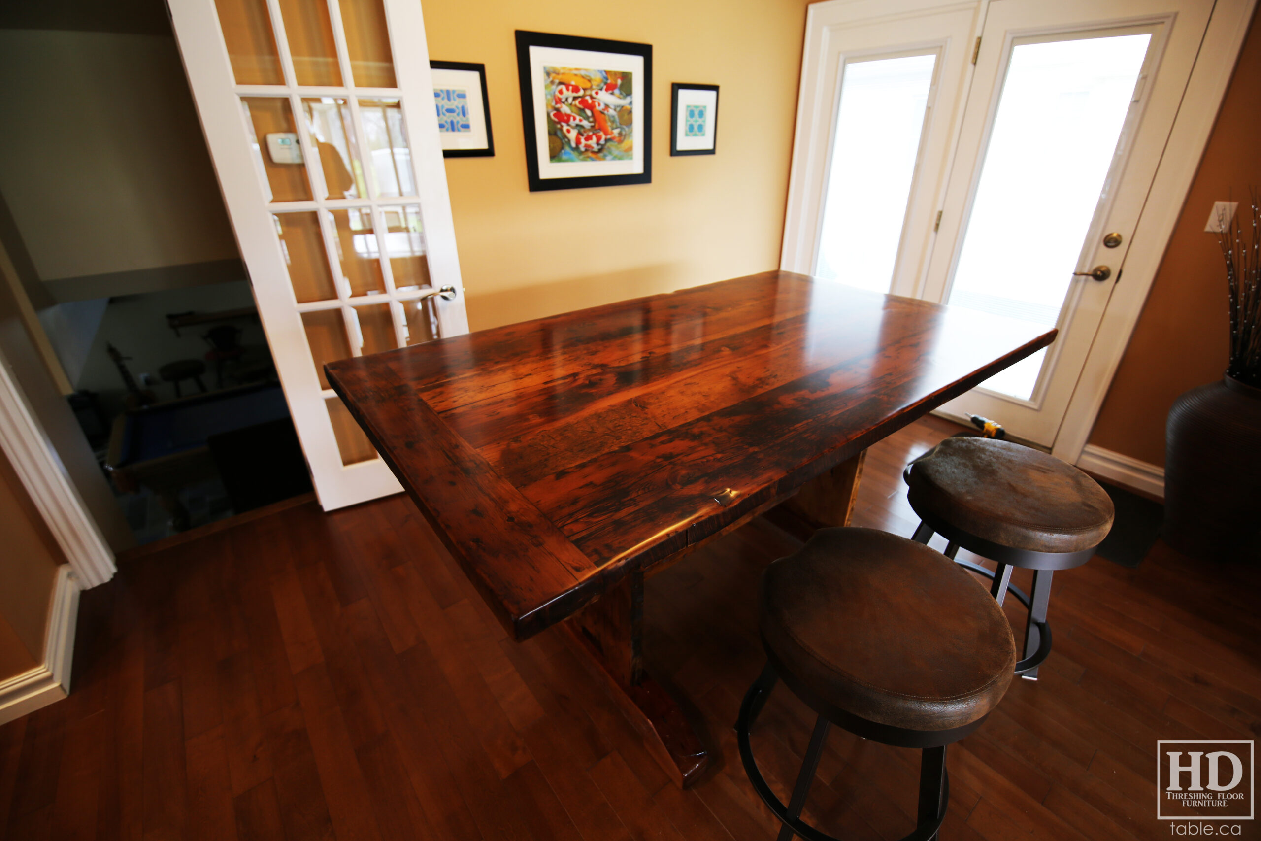 Counter Height Reclaimed Wood Table by HD Threshing Floor Furniture / www.table.ca