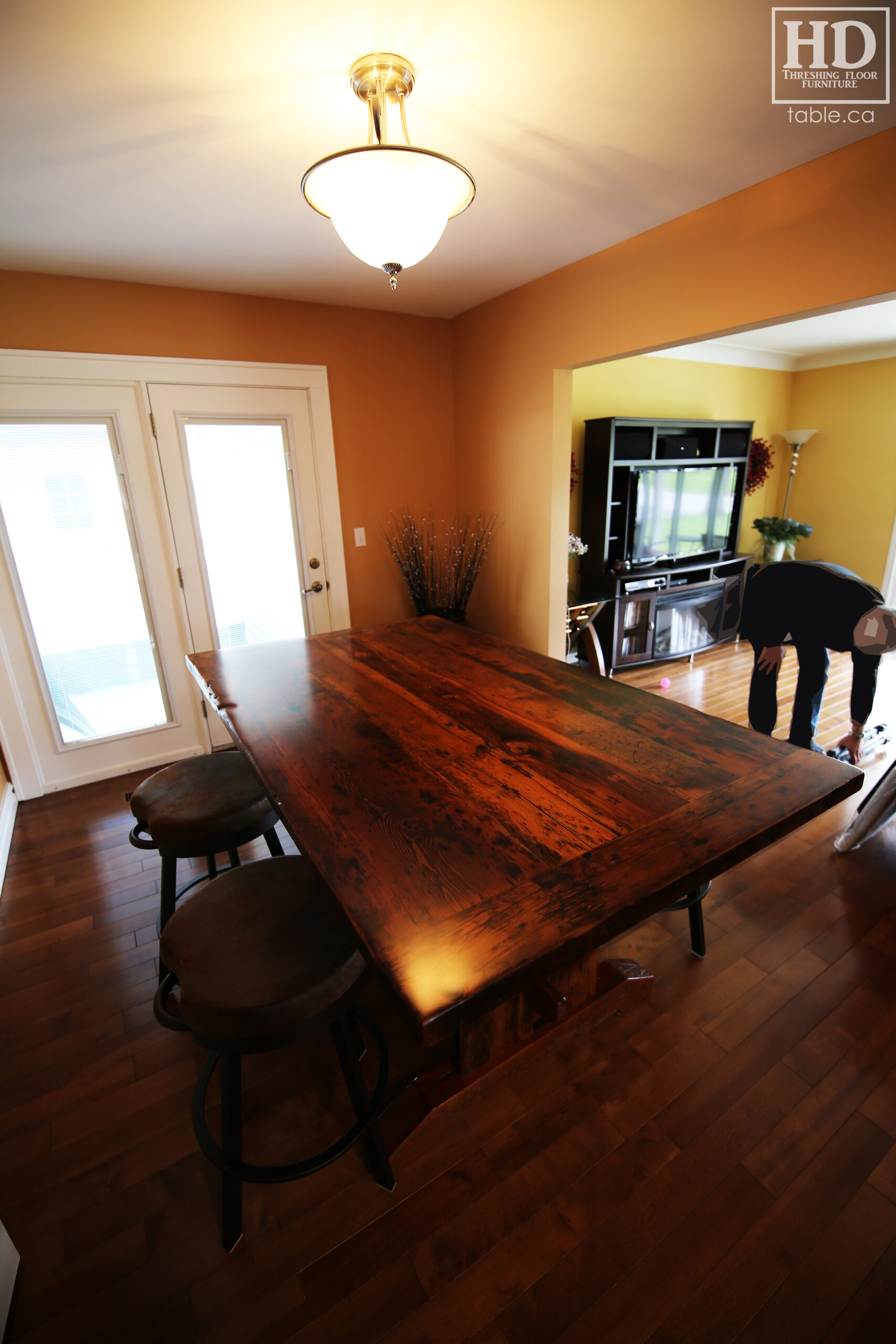 Counter Height Reclaimed Wood Table by HD Threshing Floor Furniture / www.table.ca