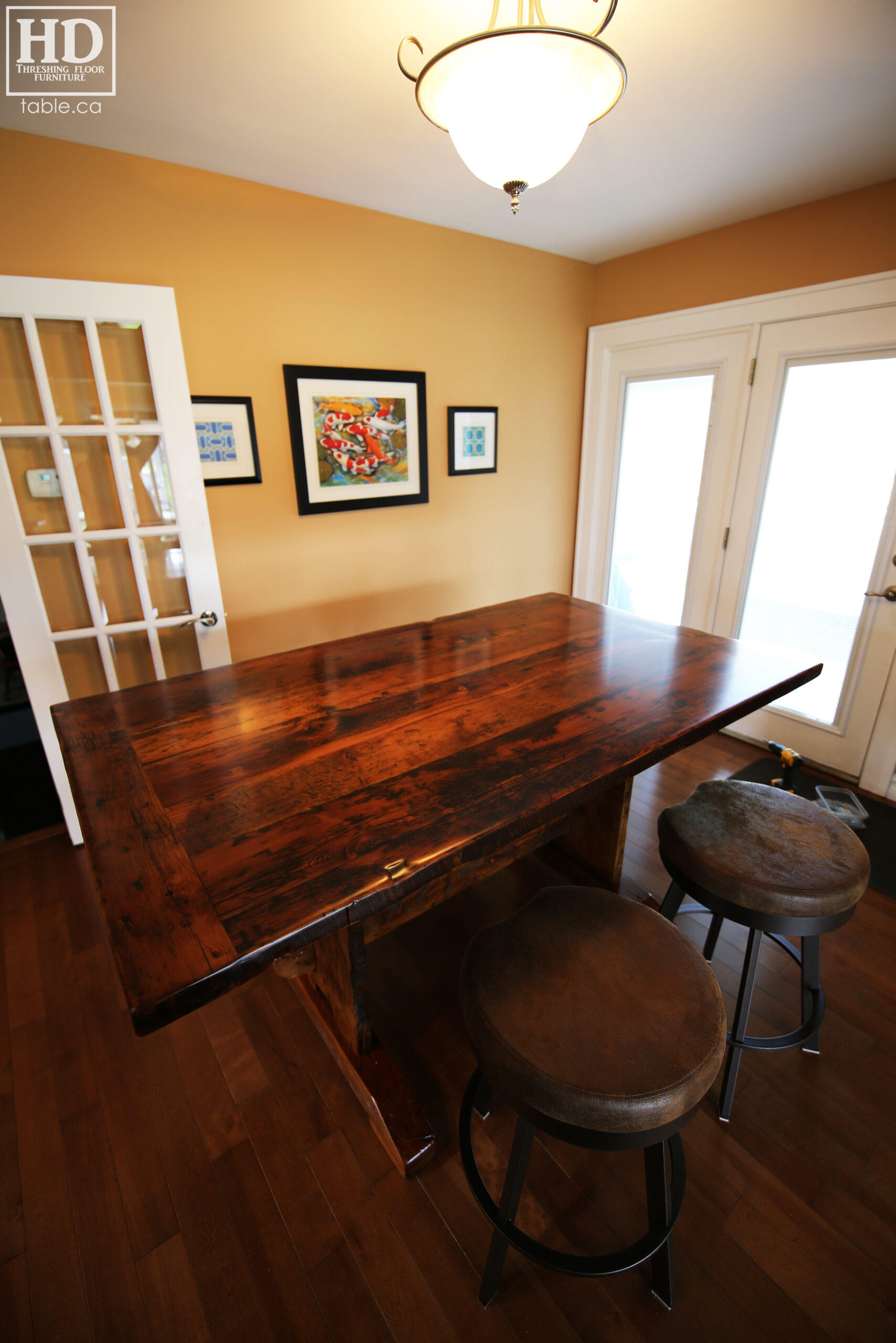 Counter Height Reclaimed Wood Table by HD Threshing Floor Furniture / www.table.ca