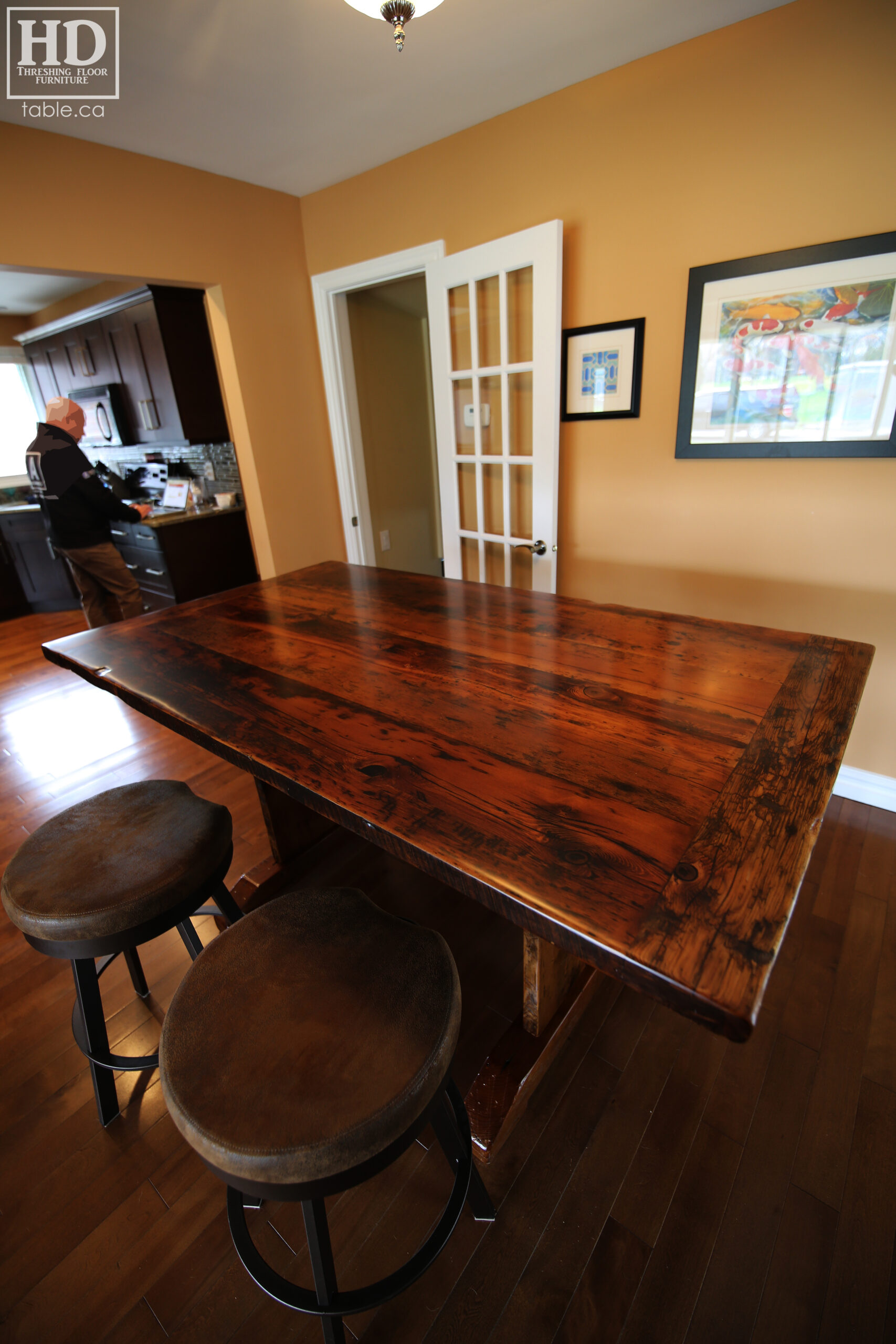 Counter Height Reclaimed Wood Table by HD Threshing Floor Furniture / www.table.ca