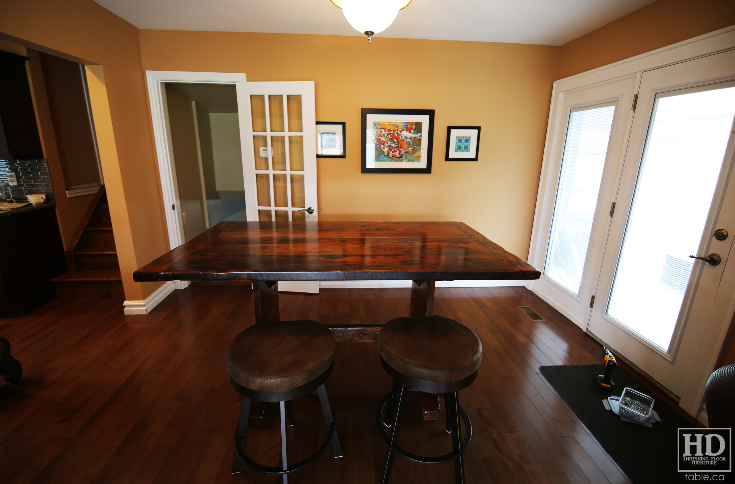 Counter Height Reclaimed Wood Table by HD Threshing Floor Furniture / www.table.ca