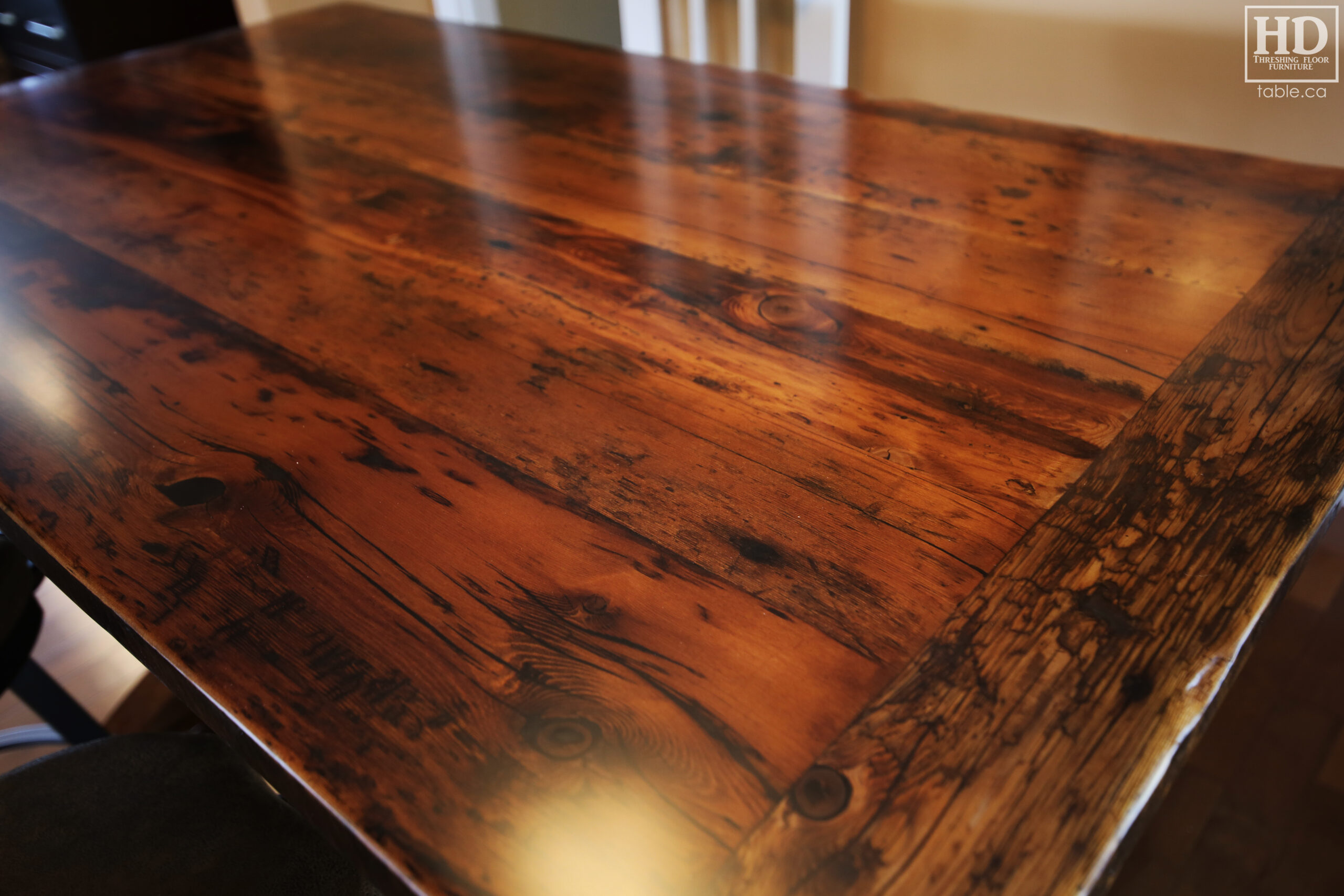 Counter Height Reclaimed Wood Table by HD Threshing Floor Furniture / www.table.ca