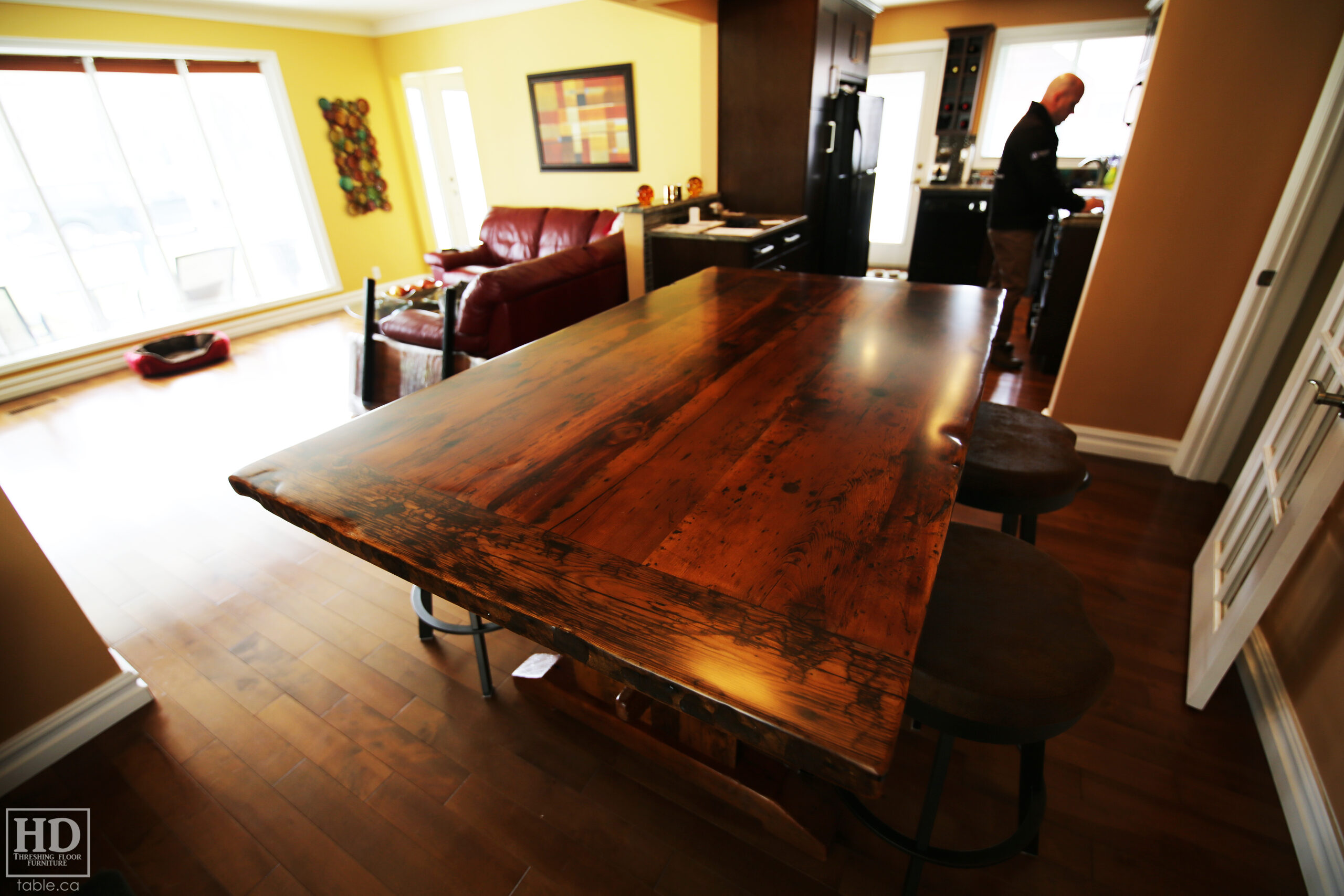 Counter Height Reclaimed Wood Table by HD Threshing Floor Furniture / www.table.ca