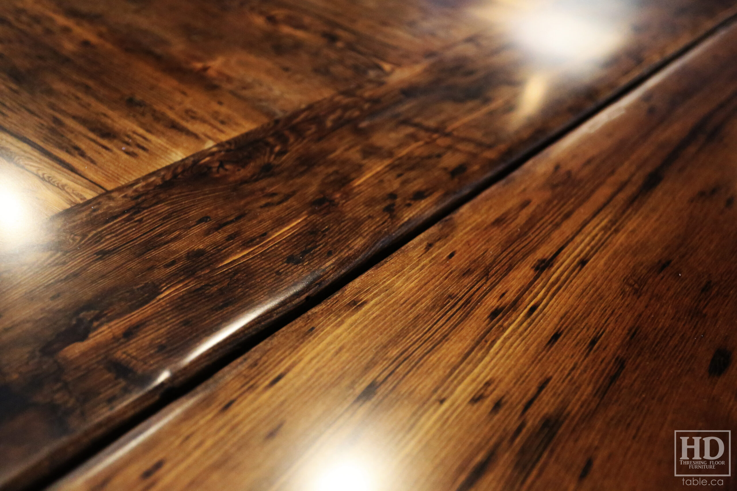 Dark Reclaimed Wood Table by HD Threshing Floor Furniture / www.table.ca