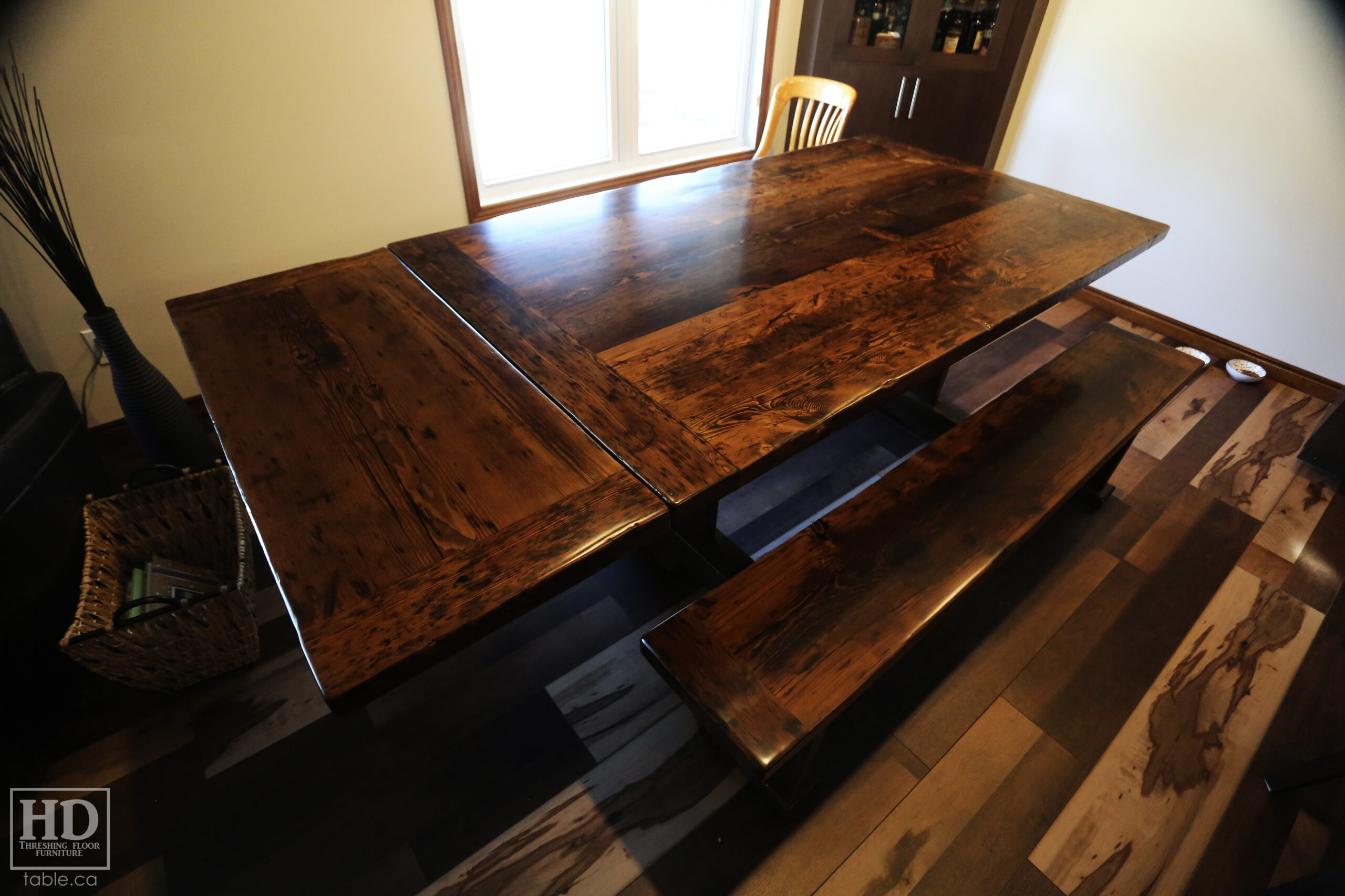 Dark Reclaimed Wood Table by HD Threshing Floor Furniture / www.table.ca