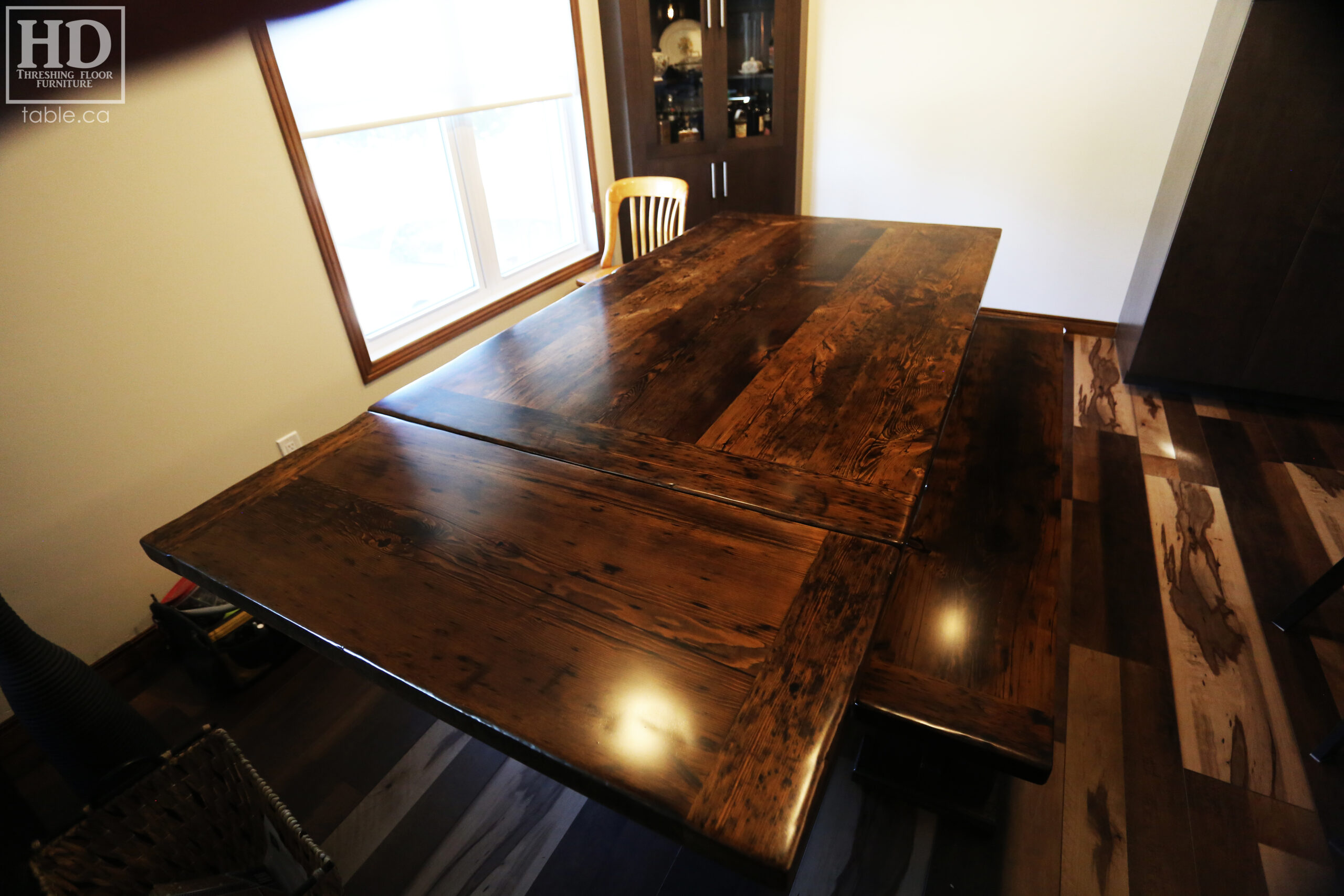 Dark Reclaimed Wood Table by HD Threshing Floor Furniture / www.table.ca