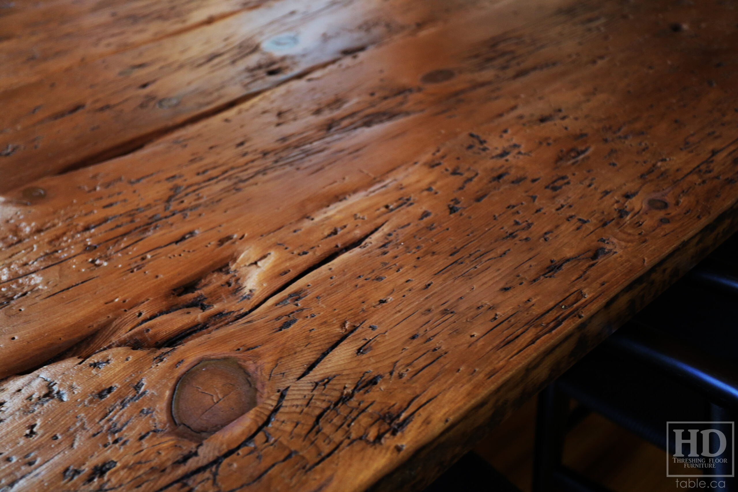 Distressed Reclaimed Wood Table by HD Threshing Floor Furniture / www.table.ca